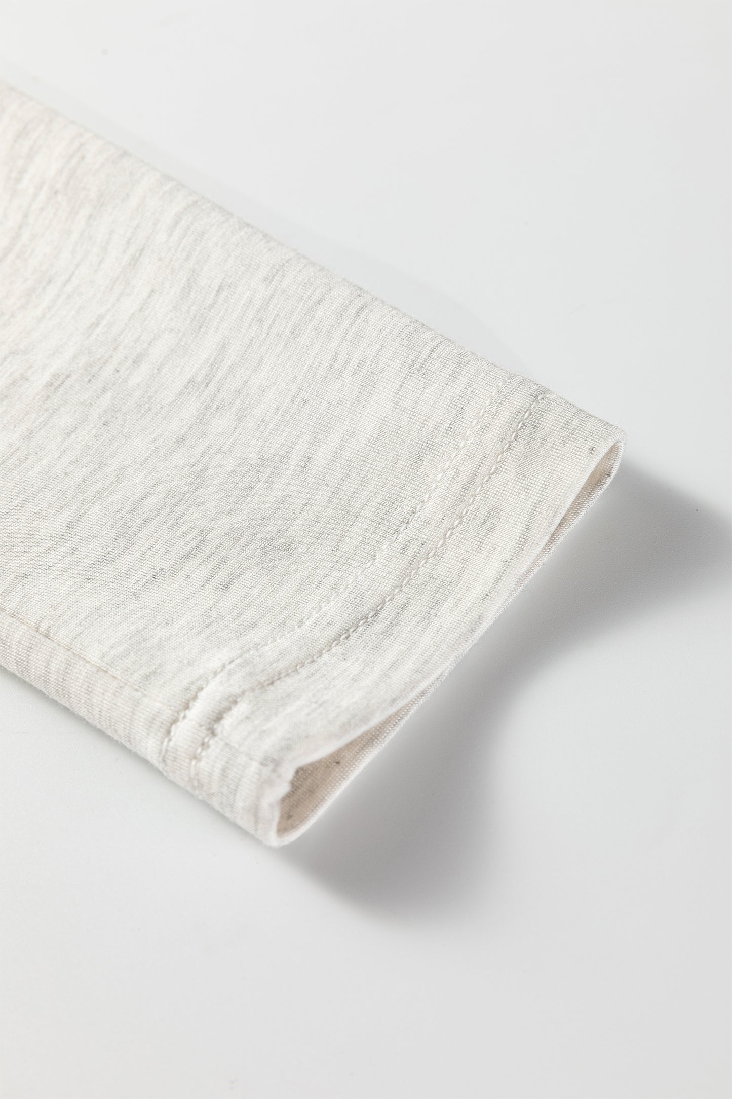 Light Grey Long Sleeve High Neck Slim Top Smocked Waist Central Seam Pants Set-Two Piece Sets/Pant Sets-[Adult]-[Female]-2022 Online Blue Zone Planet