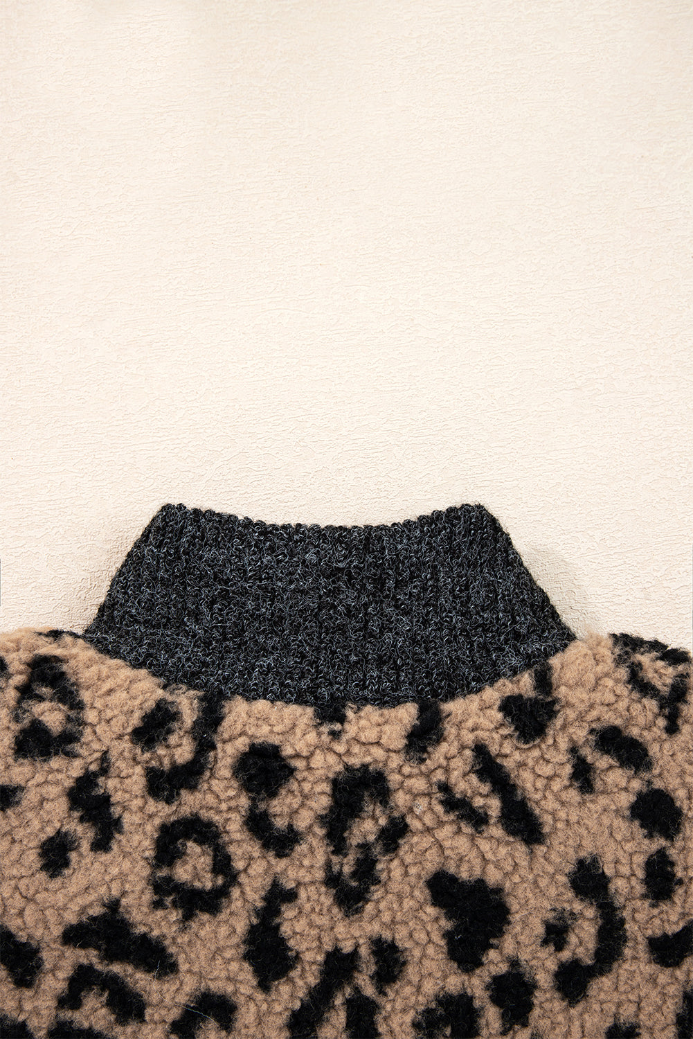 Khaki Leopard Print Zip Up Stand Neck Side Pocket Jacket-Outerwear/Jackets-[Adult]-[Female]-2022 Online Blue Zone Planet