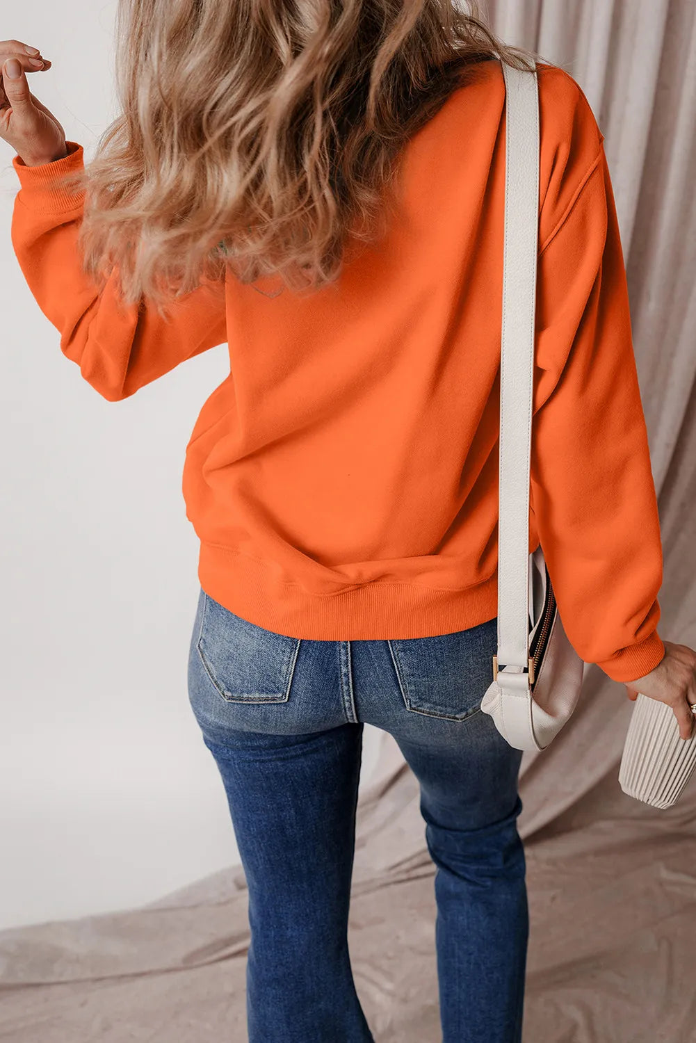 Letter Round Neck Long Sleeve Sweatshirt-TOPS / DRESSES-[Adult]-[Female]-2022 Online Blue Zone Planet