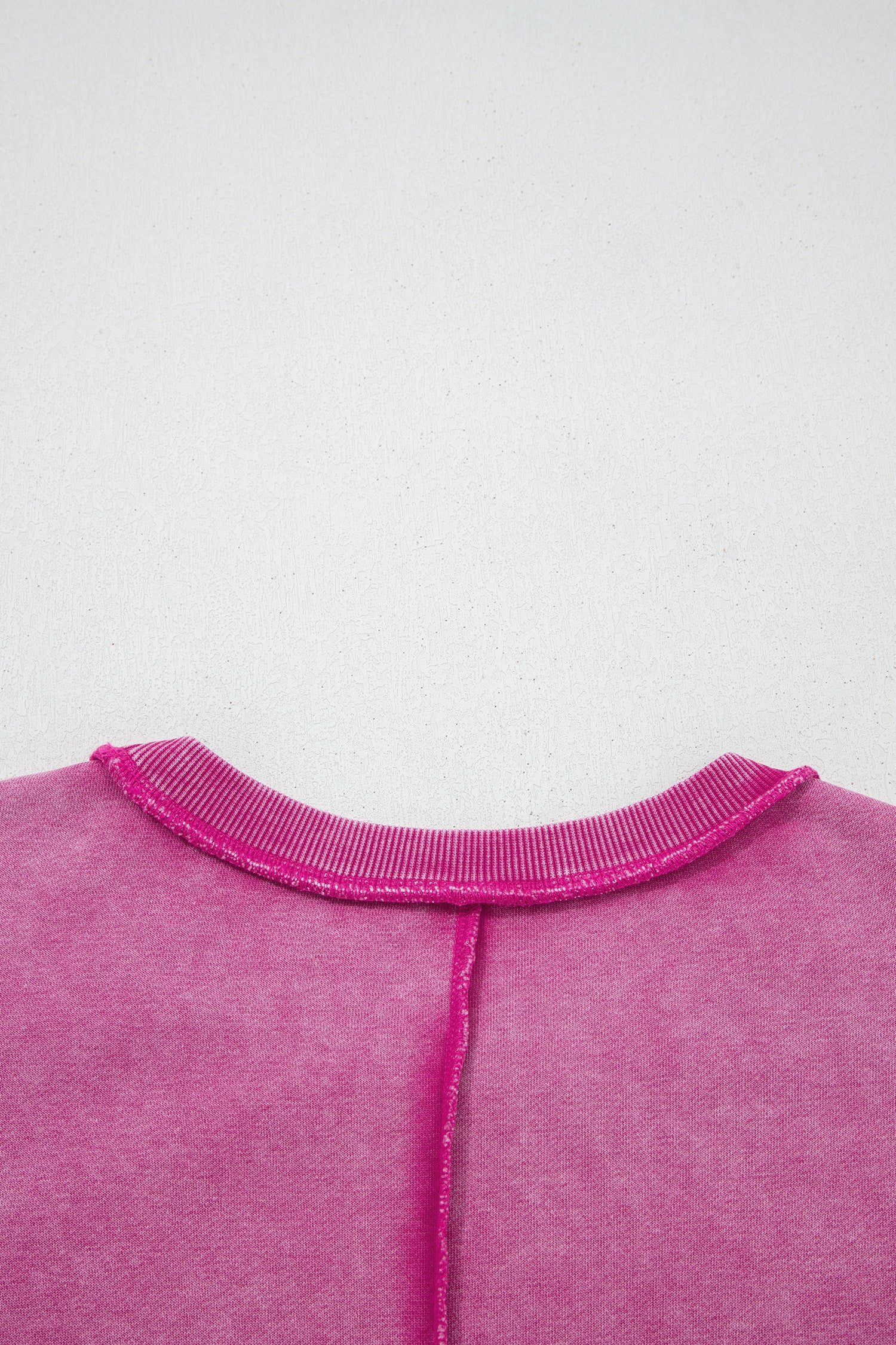 Rose Red Mineral Wash Exposed Seam Side Slit Sweatshirt-Tops/Sweatshirts & Hoodies-[Adult]-[Female]-2022 Online Blue Zone Planet