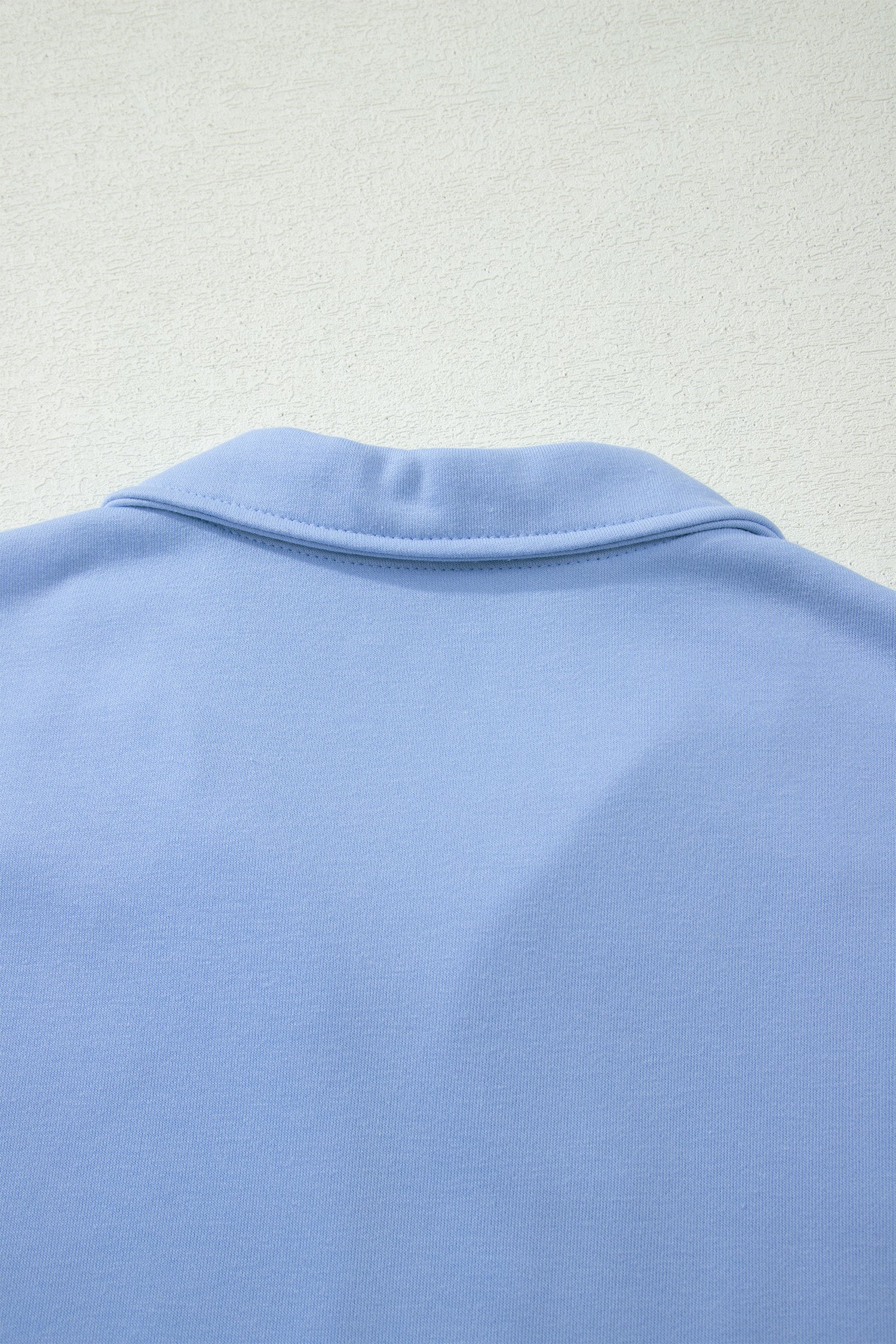 Sky Blue Half Zipped Ruffled Short Set-Two Piece Sets/Short Sets-[Adult]-[Female]-2022 Online Blue Zone Planet