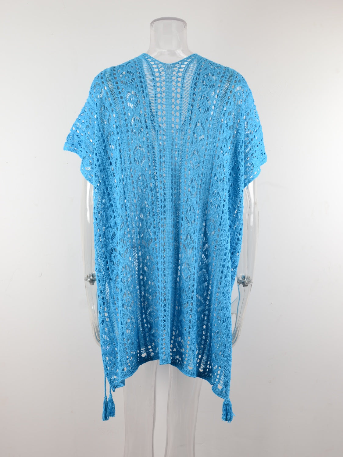 Blue Zone Planet | Cutout V-Neck Cover-Up with Tassel-TOPS / DRESSES-[Adult]-[Female]-2022 Online Blue Zone Planet