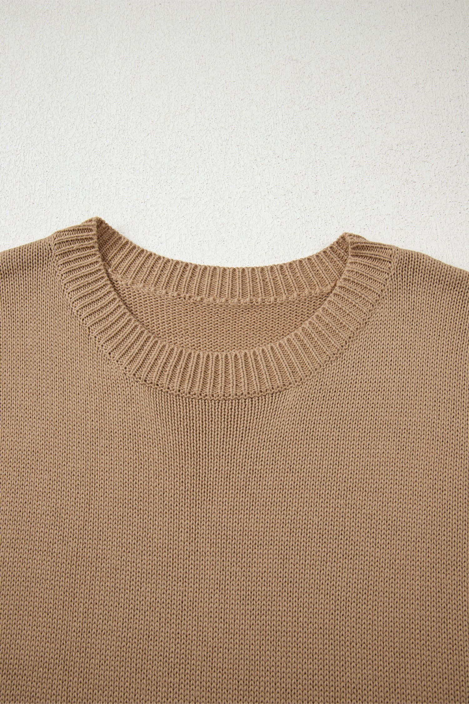 Pale Khaki Exposed Seam Drop Shoulder Oversize Sweater Mini Dress-TOPS / DRESSES-[Adult]-[Female]-2022 Online Blue Zone Planet