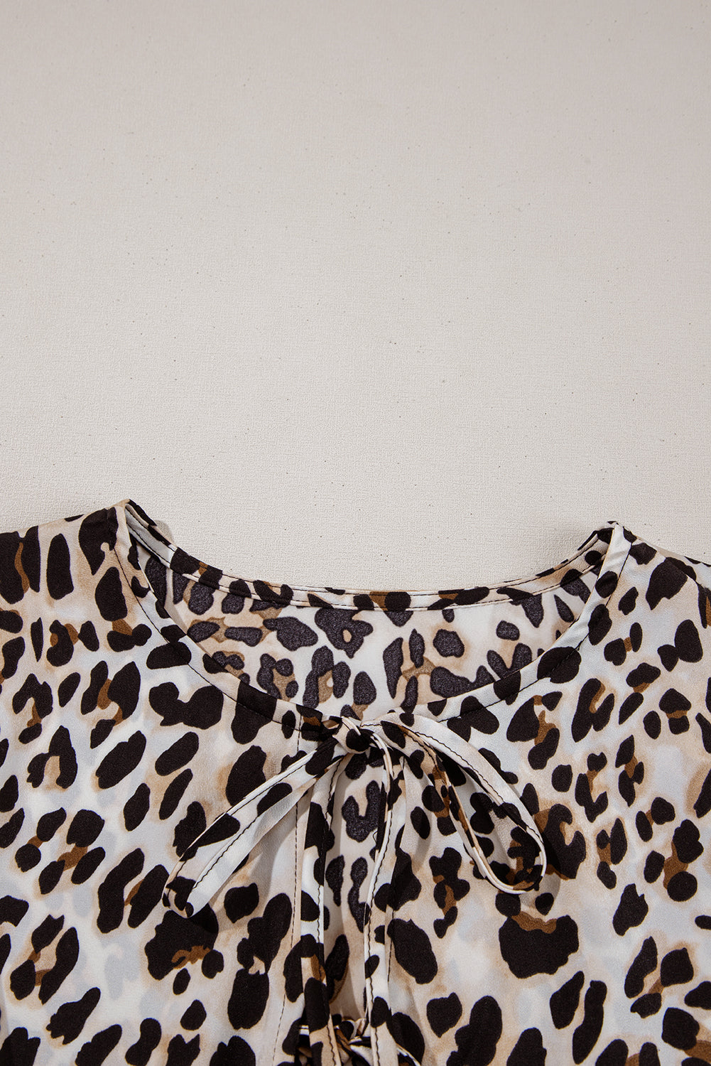 Multicolour Leopard Tie Front Puff Sleeve Short Flared Dress-Dresses/Mini Dresses-[Adult]-[Female]-2022 Online Blue Zone Planet