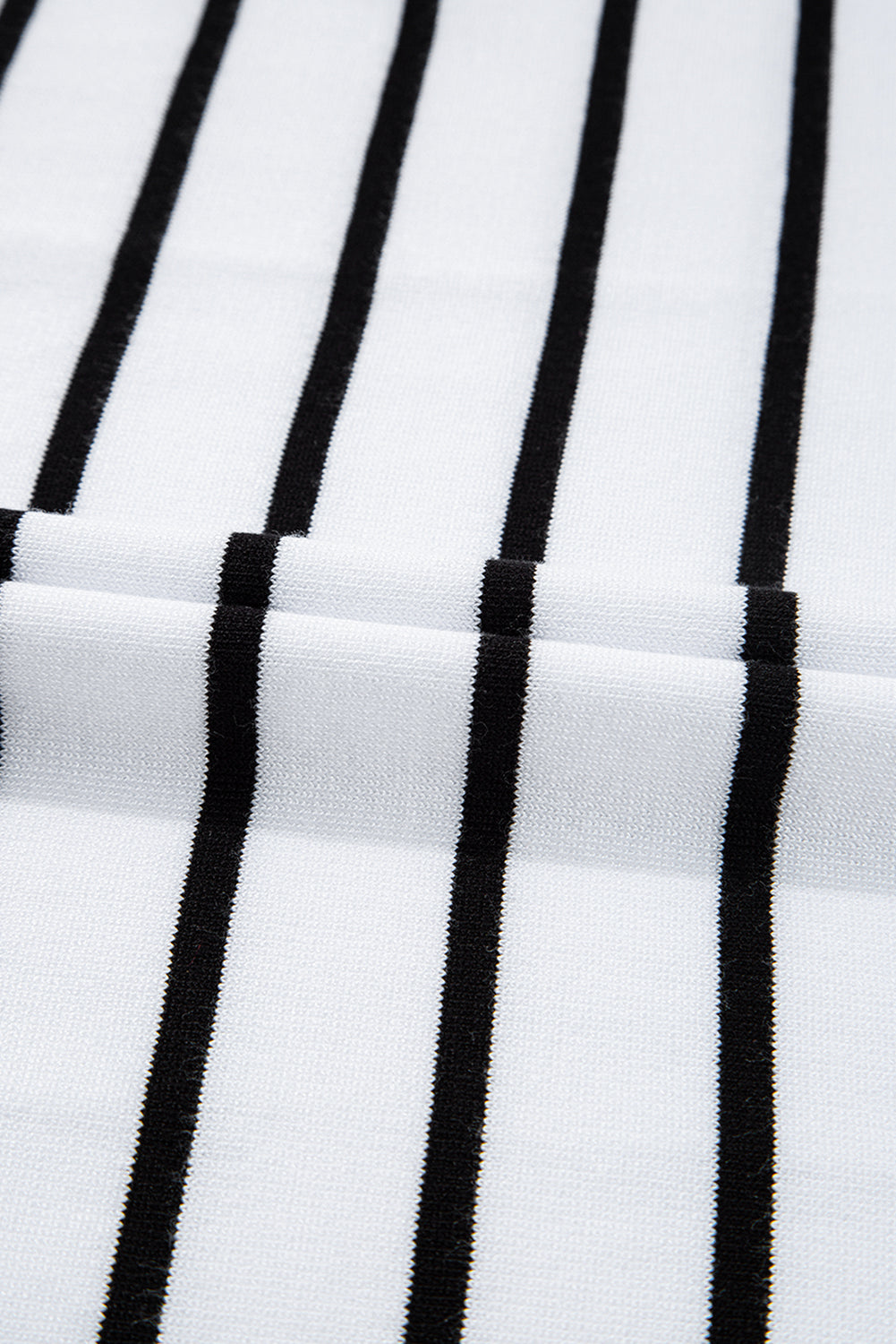 White Stripe Knitted Bat Sleeve T Shirt-Sweaters & Cardigans/Short Sleeve Sweaters-[Adult]-[Female]-2022 Online Blue Zone Planet
