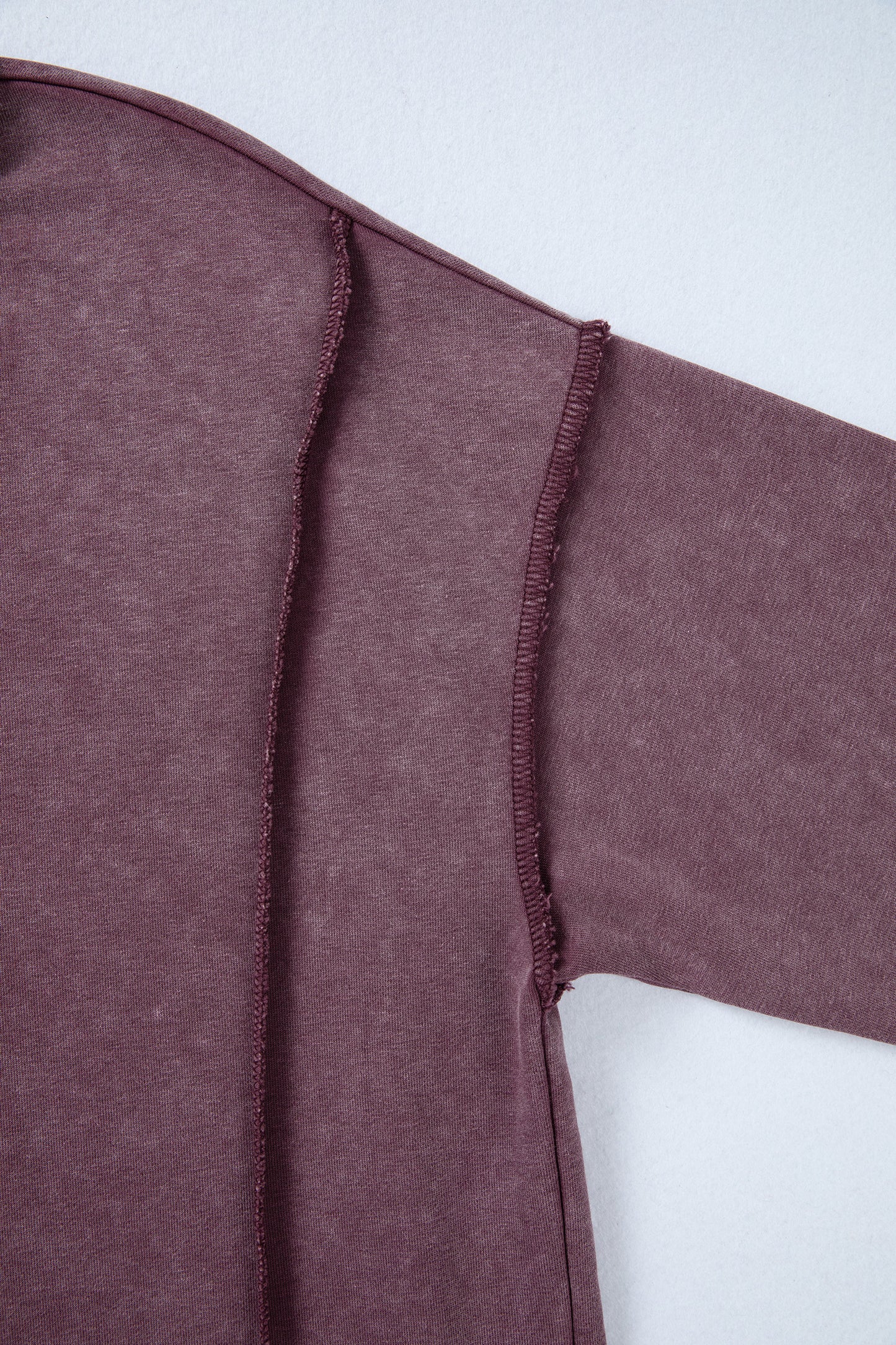 Red Sandalwood Mineral Wash Exposed Seam Side Slit Sweatshirt-Tops/Sweatshirts & Hoodies-[Adult]-[Female]-2022 Online Blue Zone Planet