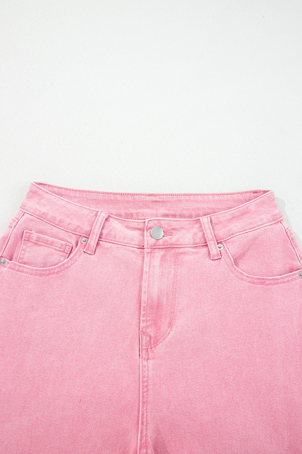 Peach Blossom Acid Washed High Rise Cropped Wide Leg Jeans-Bottoms/Jeans-[Adult]-[Female]-2022 Online Blue Zone Planet