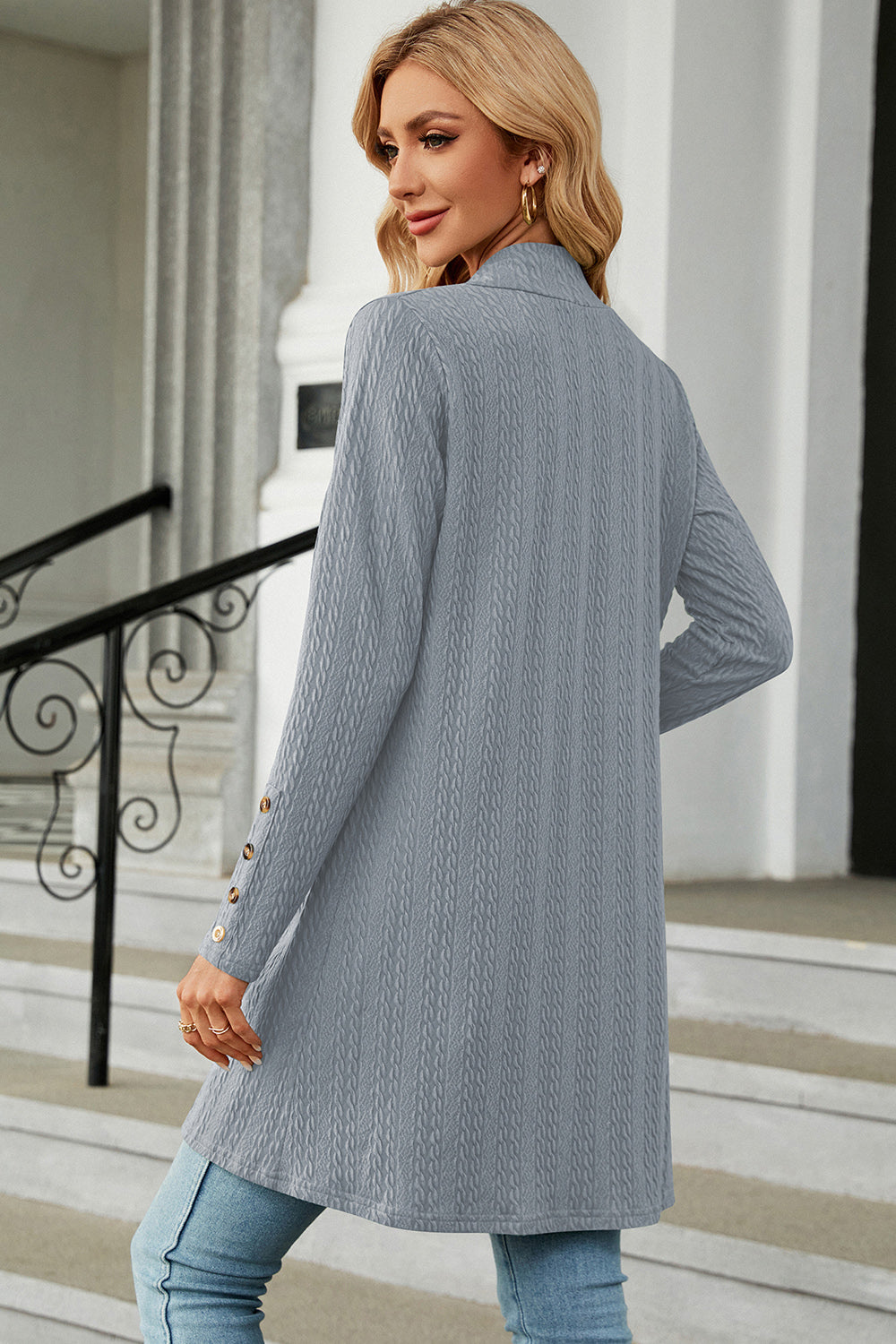 Blue Zone Planet | Open Front Long Sleeve Cardigan-TOPS / DRESSES-[Adult]-[Female]-2022 Online Blue Zone Planet