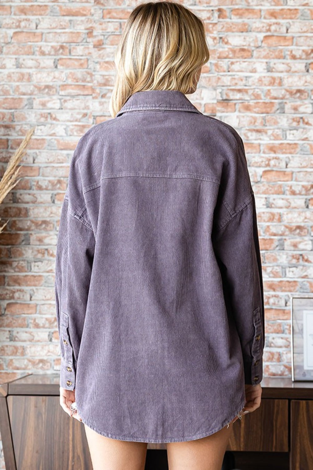 First Love Washed Corduroy Button Down Long Sleeve Shirt-TOPS / DRESSES-[Adult]-[Female]-2022 Online Blue Zone Planet