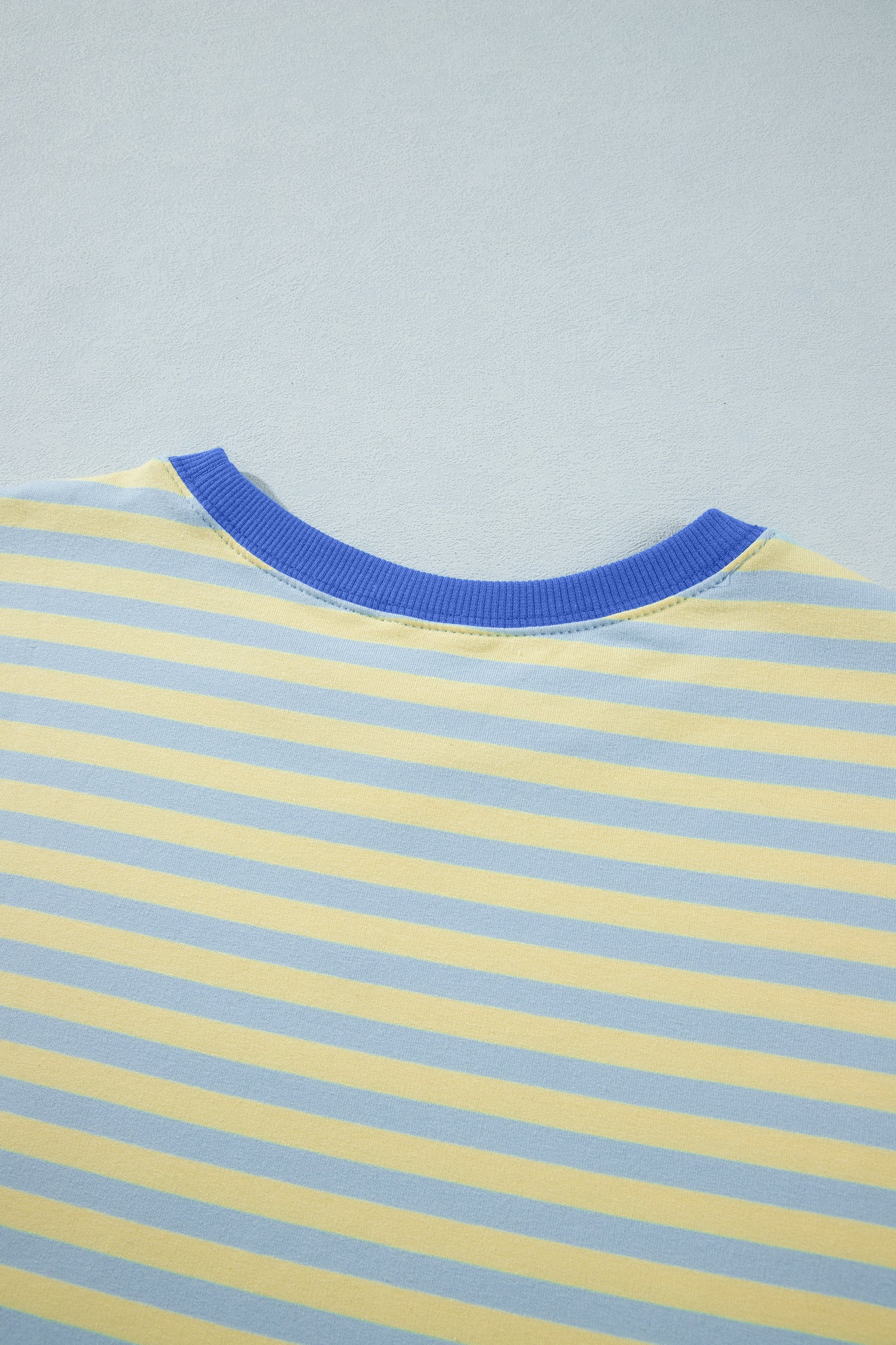 Pink Stripe Colorblock Trim Crew Neck Loose Tee Drawstring Elastic Waist 2pcs Pant Set-Two Piece Sets/Pant Sets-[Adult]-[Female]-2022 Online Blue Zone Planet