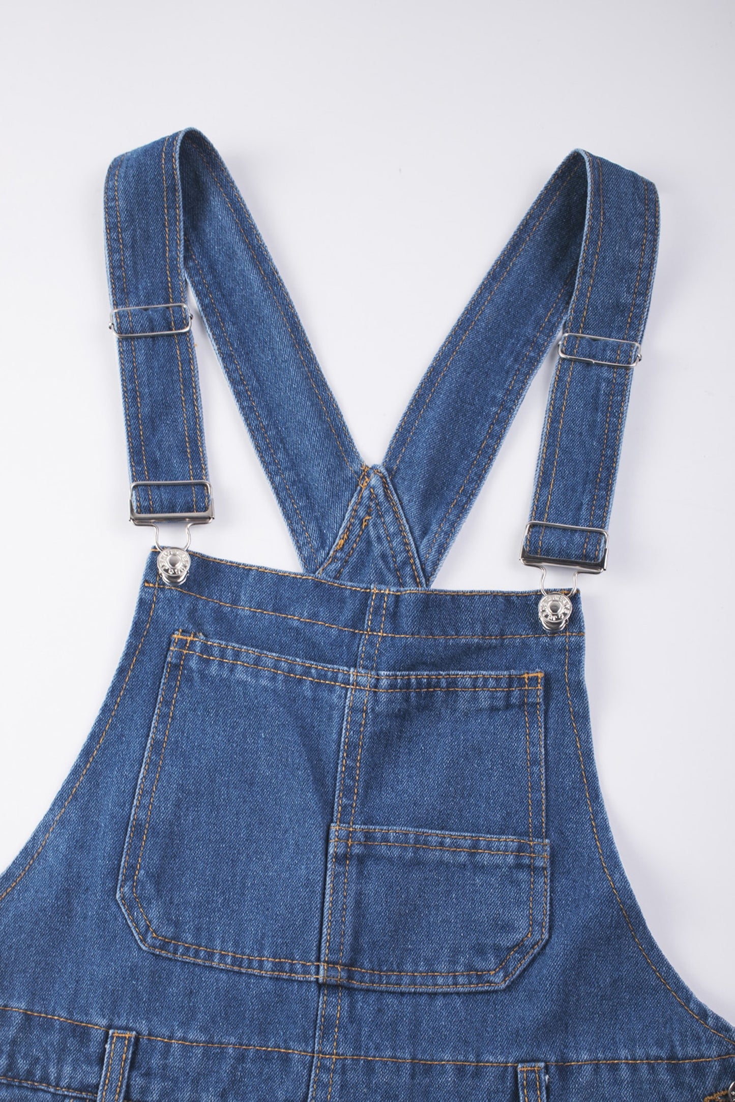 Dark Blue Retro Bib Pocket Buckle Straps Casual Denim Jumpsuit-Bottoms/Jumpsuits & Rompers-[Adult]-[Female]-2022 Online Blue Zone Planet
