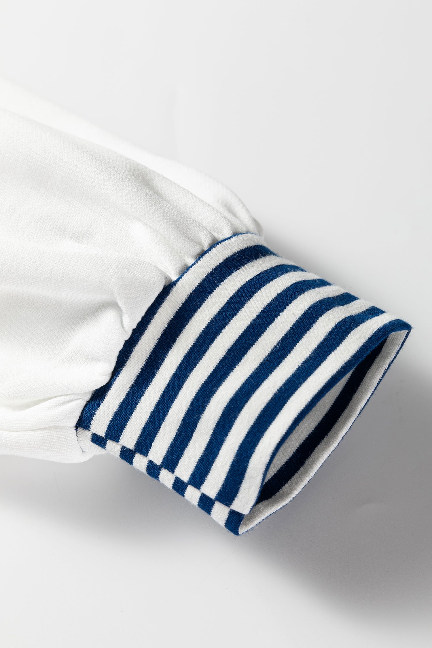 Dark Blue Striped Patchwork Sleeve Colorblock Sweatshirt-Tops/Sweatshirts & Hoodies-[Adult]-[Female]-2022 Online Blue Zone Planet