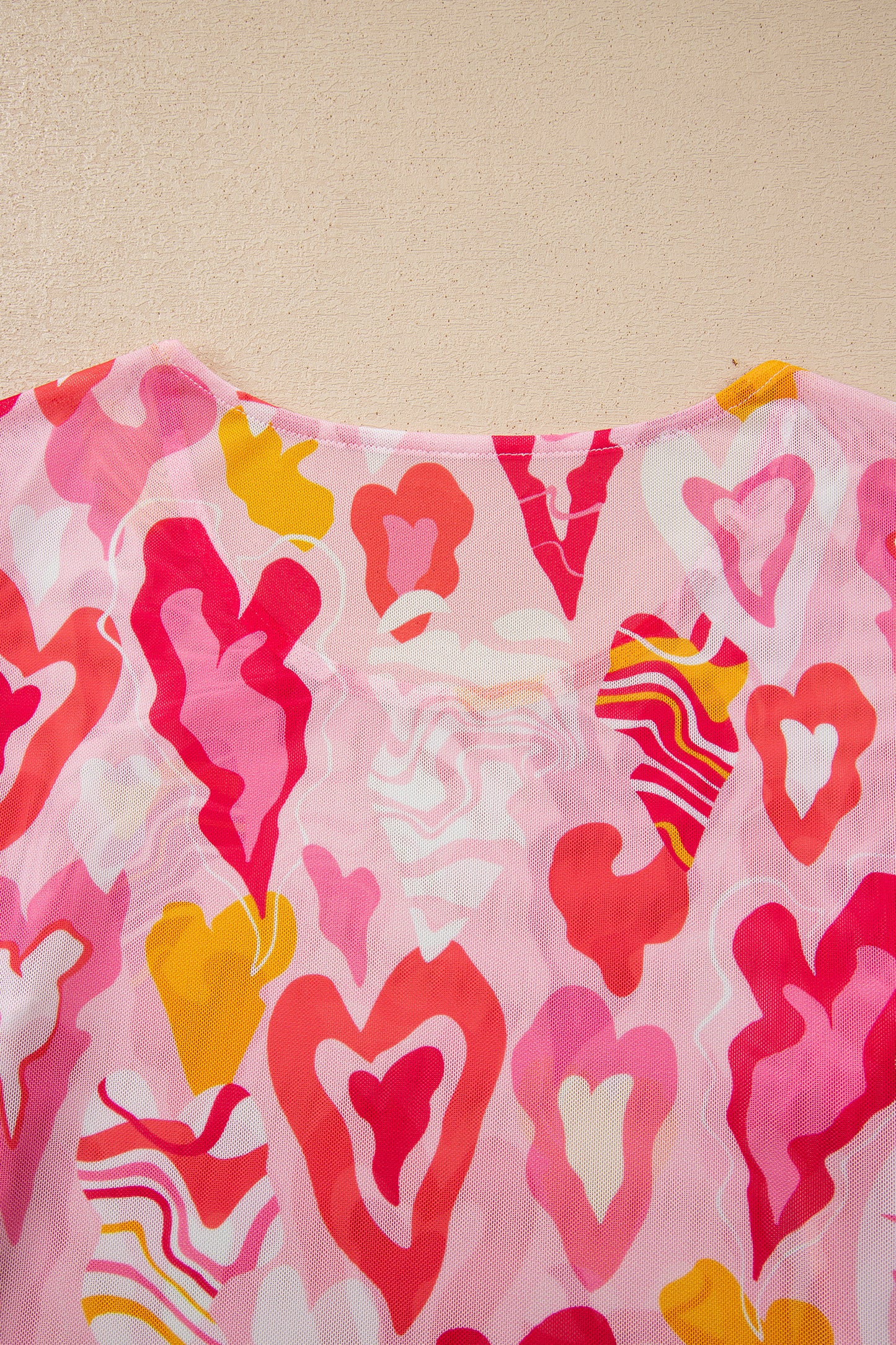 Rose Valentine Heart Mesh Long Sleeve Top-Tops/Long Sleeve Tops-[Adult]-[Female]-2022 Online Blue Zone Planet