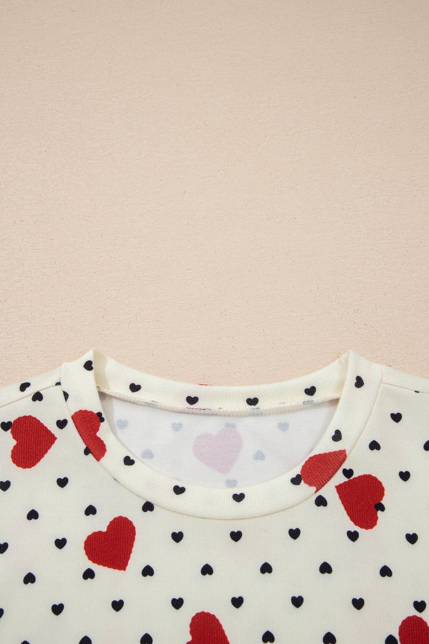 Beige Flower Heart Festive Valentine Blouse-Tops/Blouses & Shirts-[Adult]-[Female]-2022 Online Blue Zone Planet