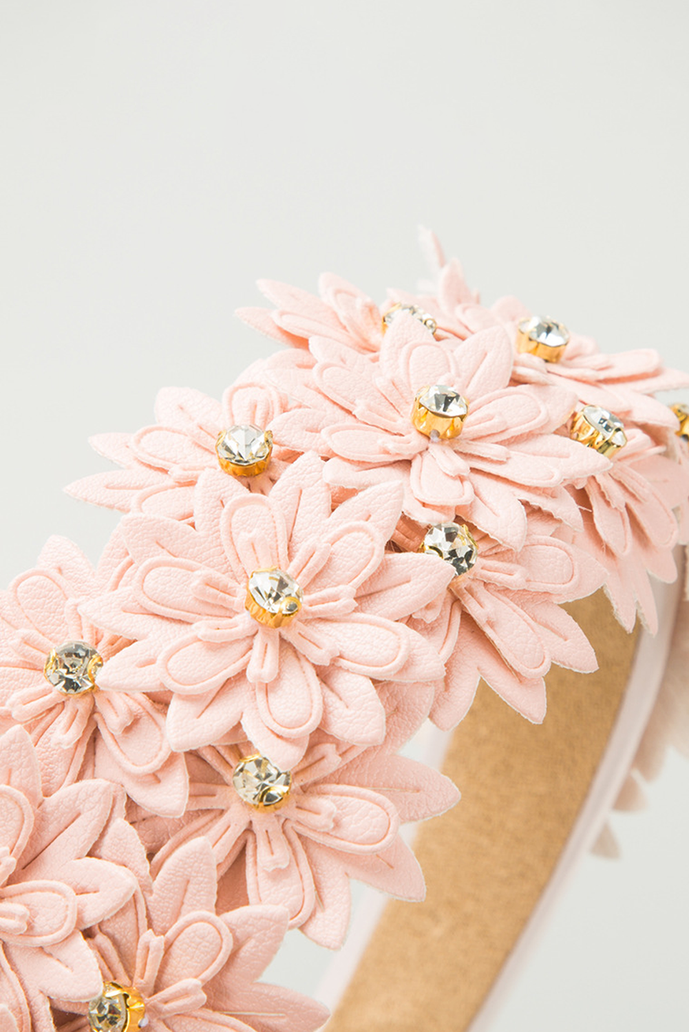 Pale Chestnut Rhinestone Flower Headband-Hairband-[Adult]-[Female]-Pale Chestnut-ONE SIZE-2022 Online Blue Zone Planet