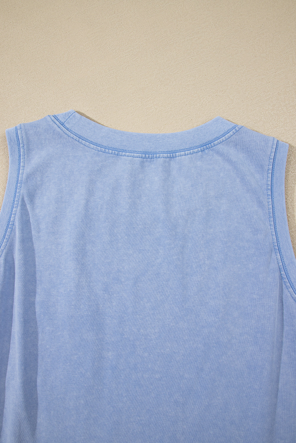Beau Blue Mineral Wash Patched Chest Pocket Casual Tank Top-Tops/Tank Tops-[Adult]-[Female]-2022 Online Blue Zone Planet