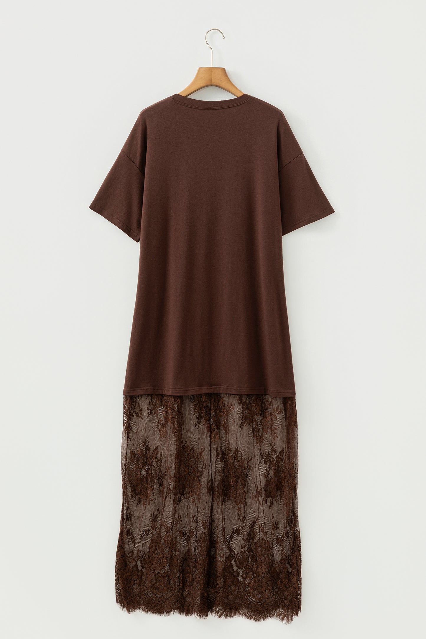Red Sandalwood Floral Patchwork Short Sleeve T Shirt Loose Maxi Dress-TOPS / DRESSES-[Adult]-[Female]-2022 Online Blue Zone Planet