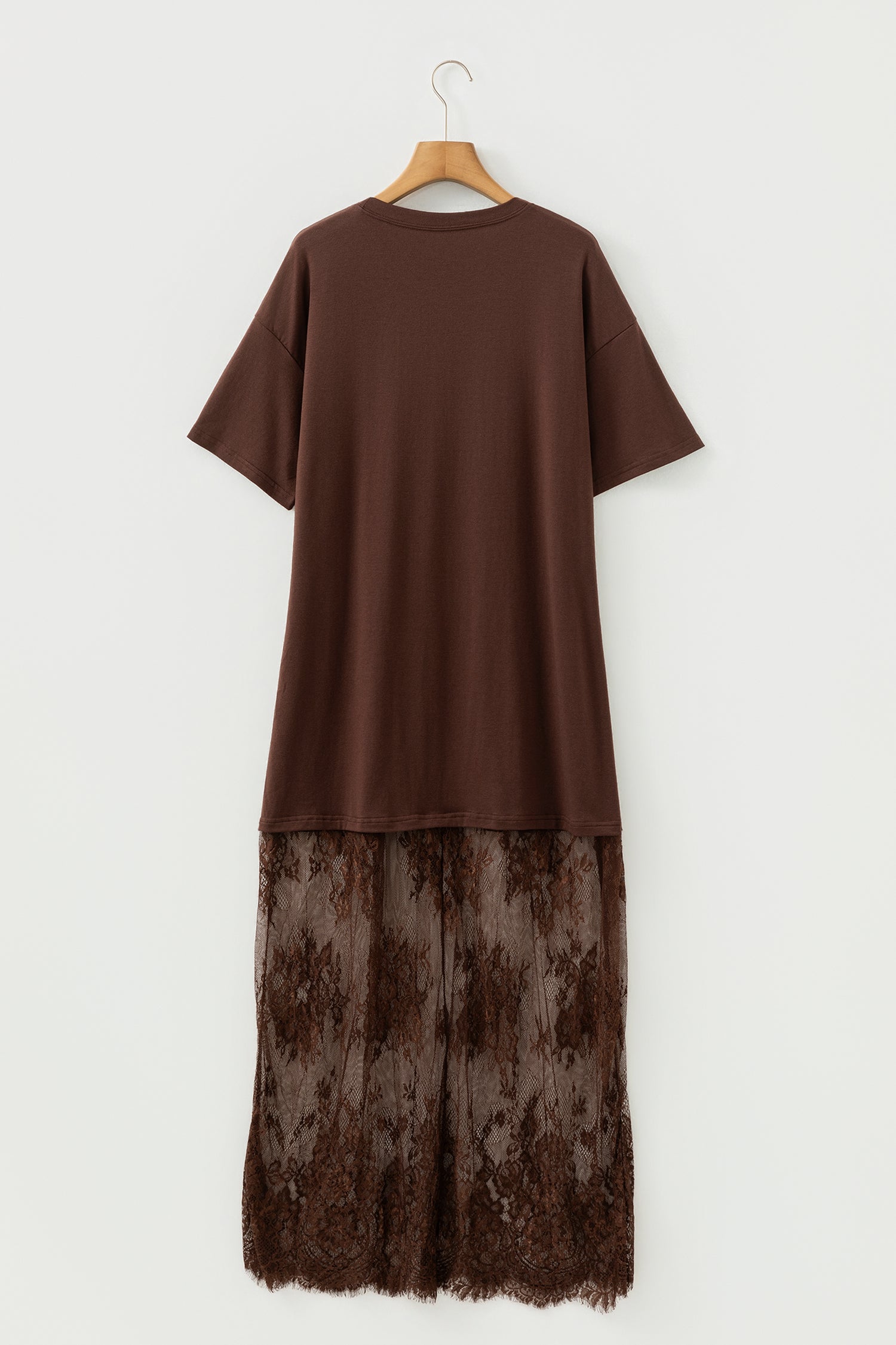 Red Sandalwood Floral Patchwork Short Sleeve T Shirt Loose Maxi Dress-TOPS / DRESSES-[Adult]-[Female]-2022 Online Blue Zone Planet