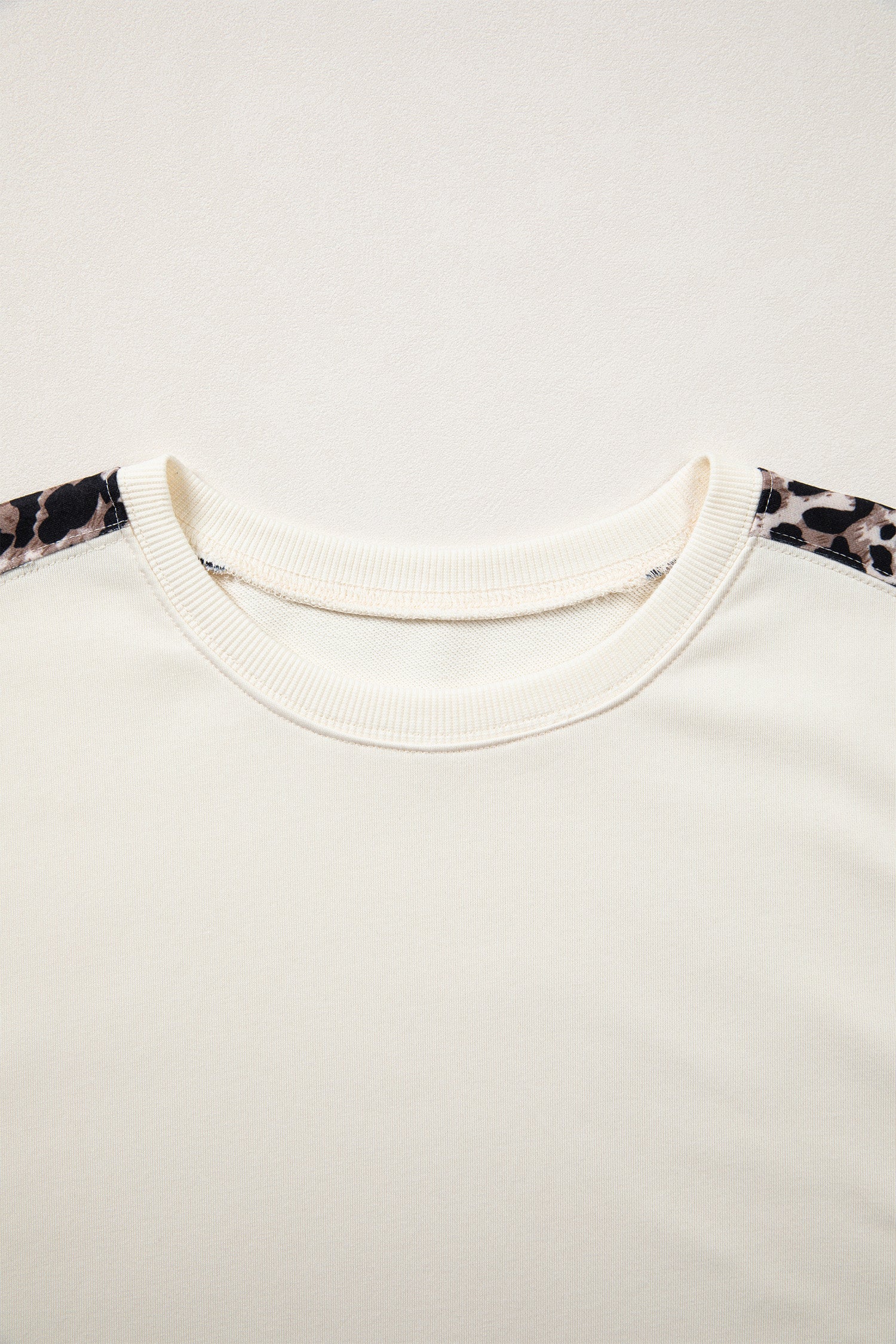 Beige Leopard Block Patchwork Uneven Hem Short Sleeve Top-Tops/Tops & Tees-[Adult]-[Female]-2022 Online Blue Zone Planet
