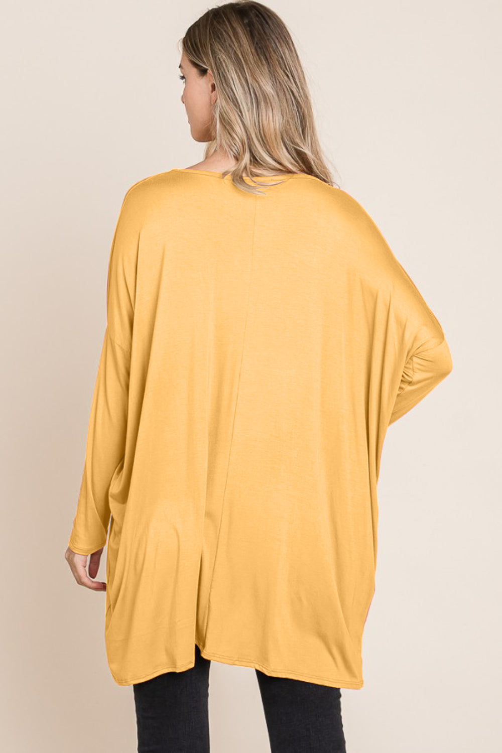 BOMBOM Round Neck Long Sleeve Oversized Top-TOPS / DRESSES-[Adult]-[Female]-2022 Online Blue Zone Planet