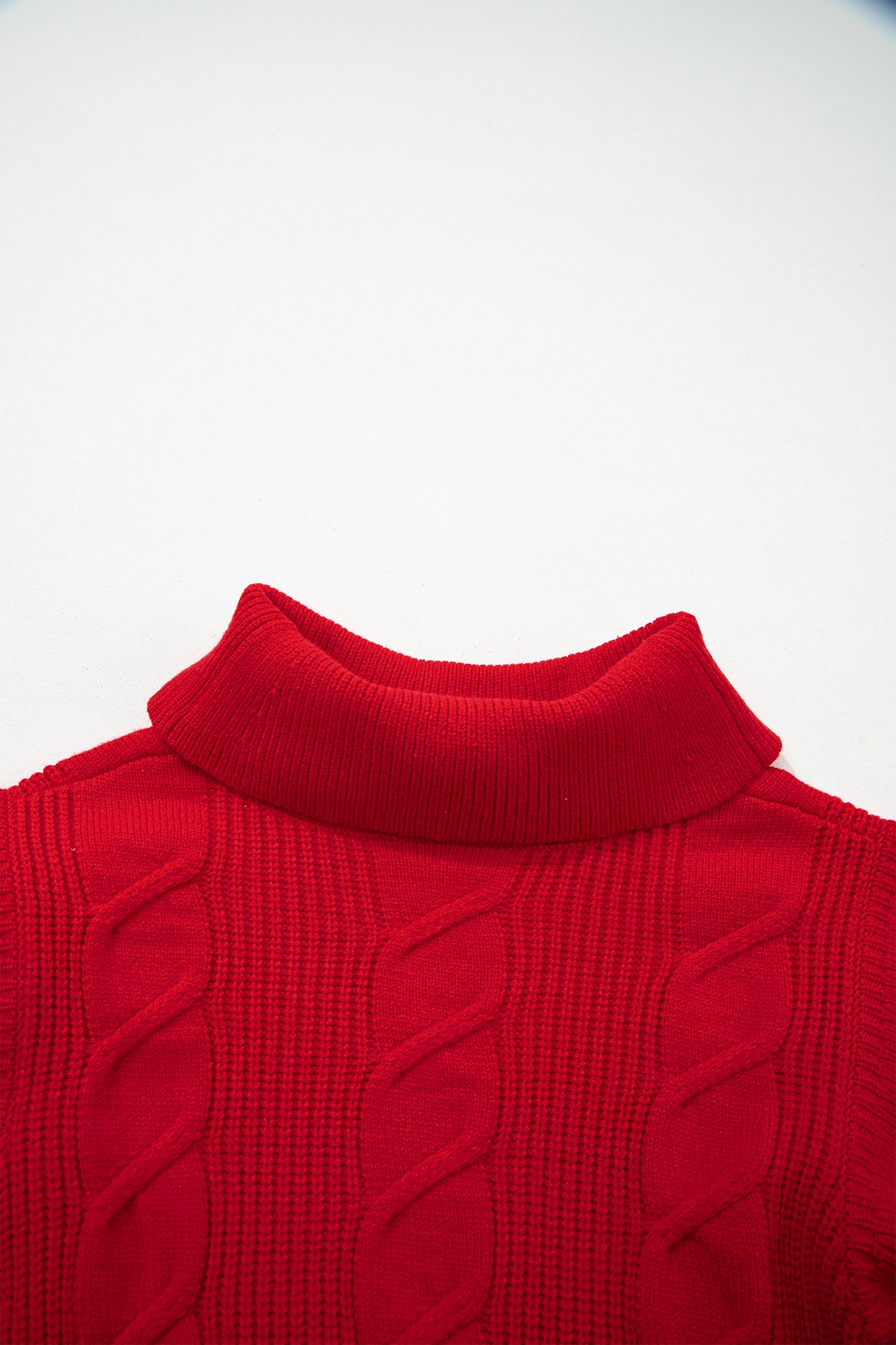 Jet Stream Cable Knit Turtleneck Ruffled Short Sleeve Sweater-Sweaters & Cardigans/Short Sleeve Sweaters-[Adult]-[Female]-2022 Online Blue Zone Planet