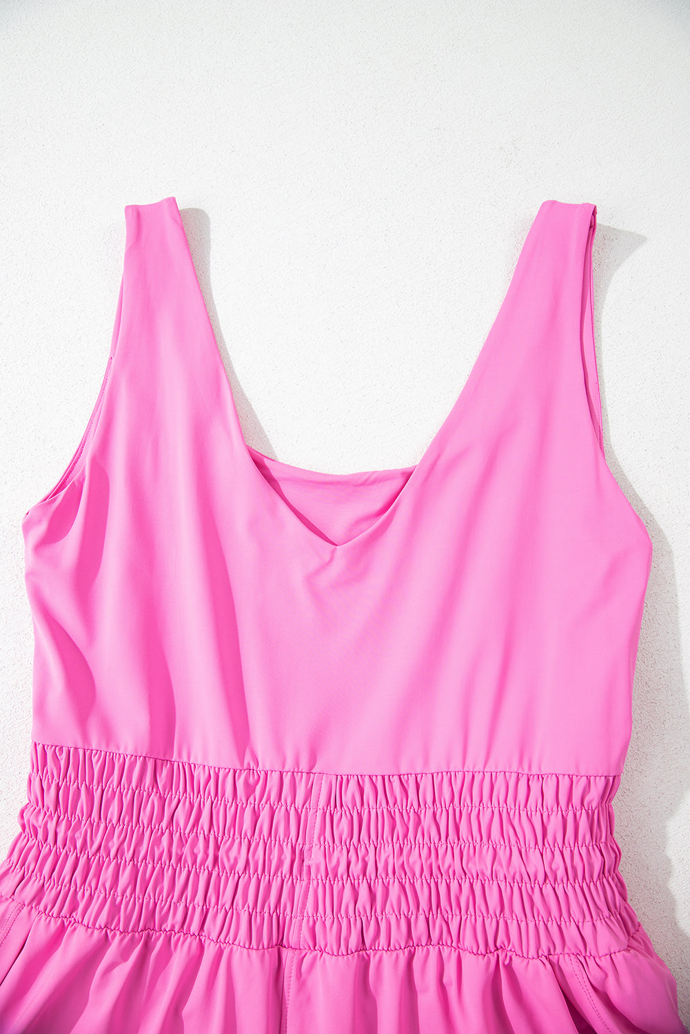 Sachet Pink Plain Sleeveless Loop Drawstring Cinched Waist Romper-Bottoms/Jumpsuits & Rompers-[Adult]-[Female]-2022 Online Blue Zone Planet