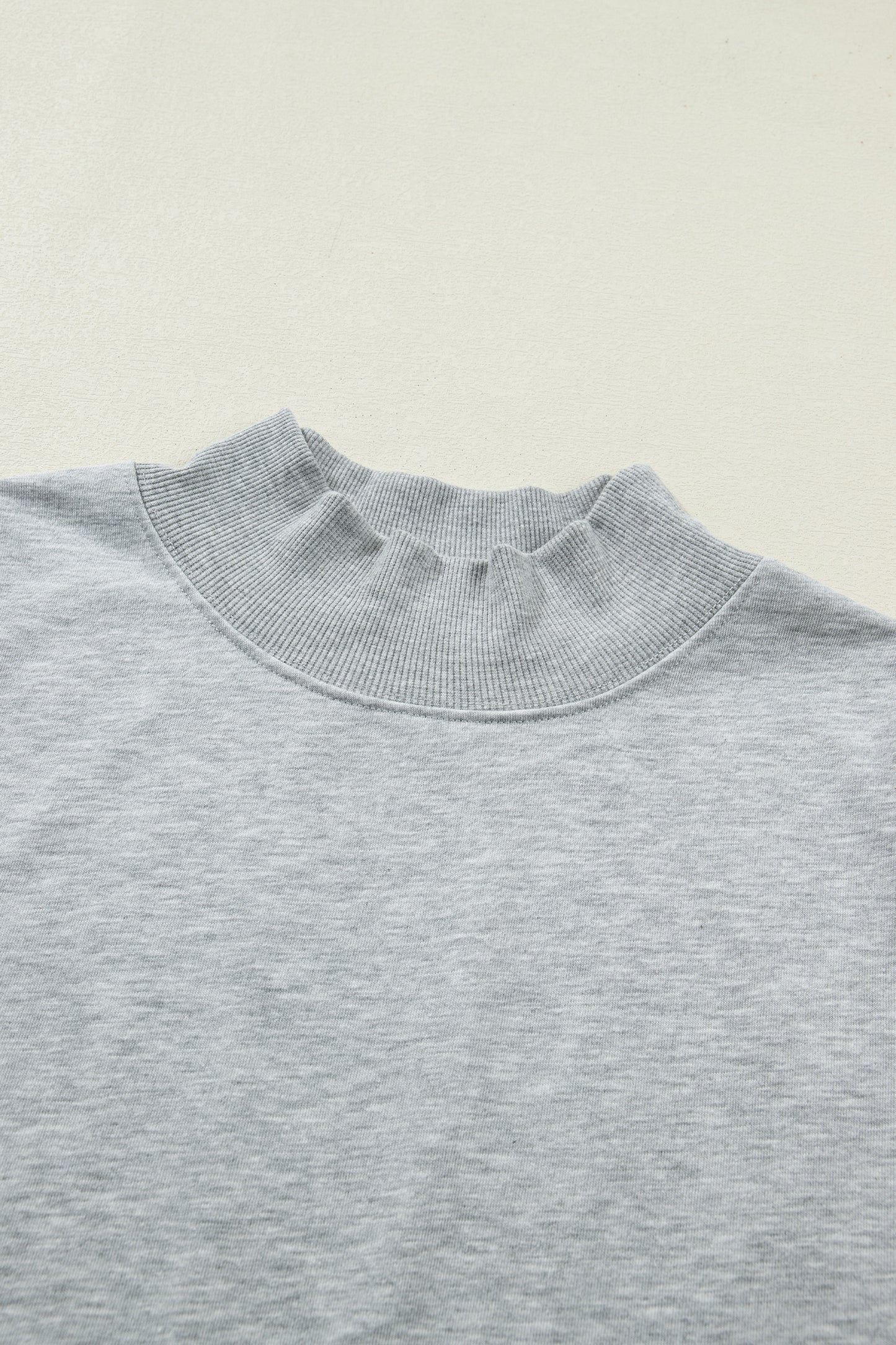 Light Grey Solid Color High Neck Cap Sleeve Loose Top-Tops/Tops & Tees-[Adult]-[Female]-2022 Online Blue Zone Planet