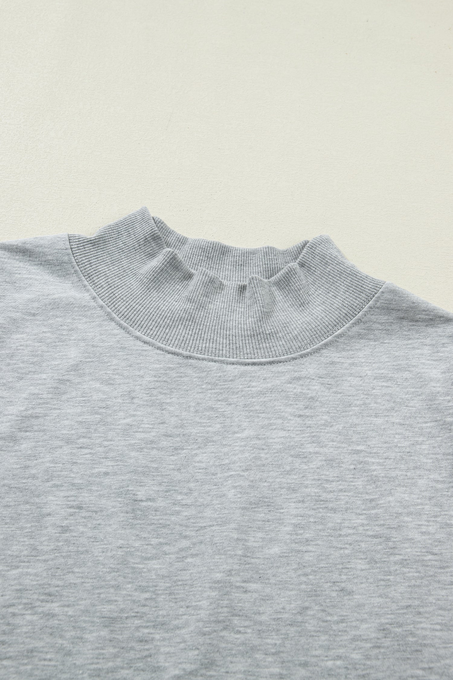 Light Grey Solid Color High Neck Cap Sleeve Loose Top-Tops/Tops & Tees-[Adult]-[Female]-2022 Online Blue Zone Planet