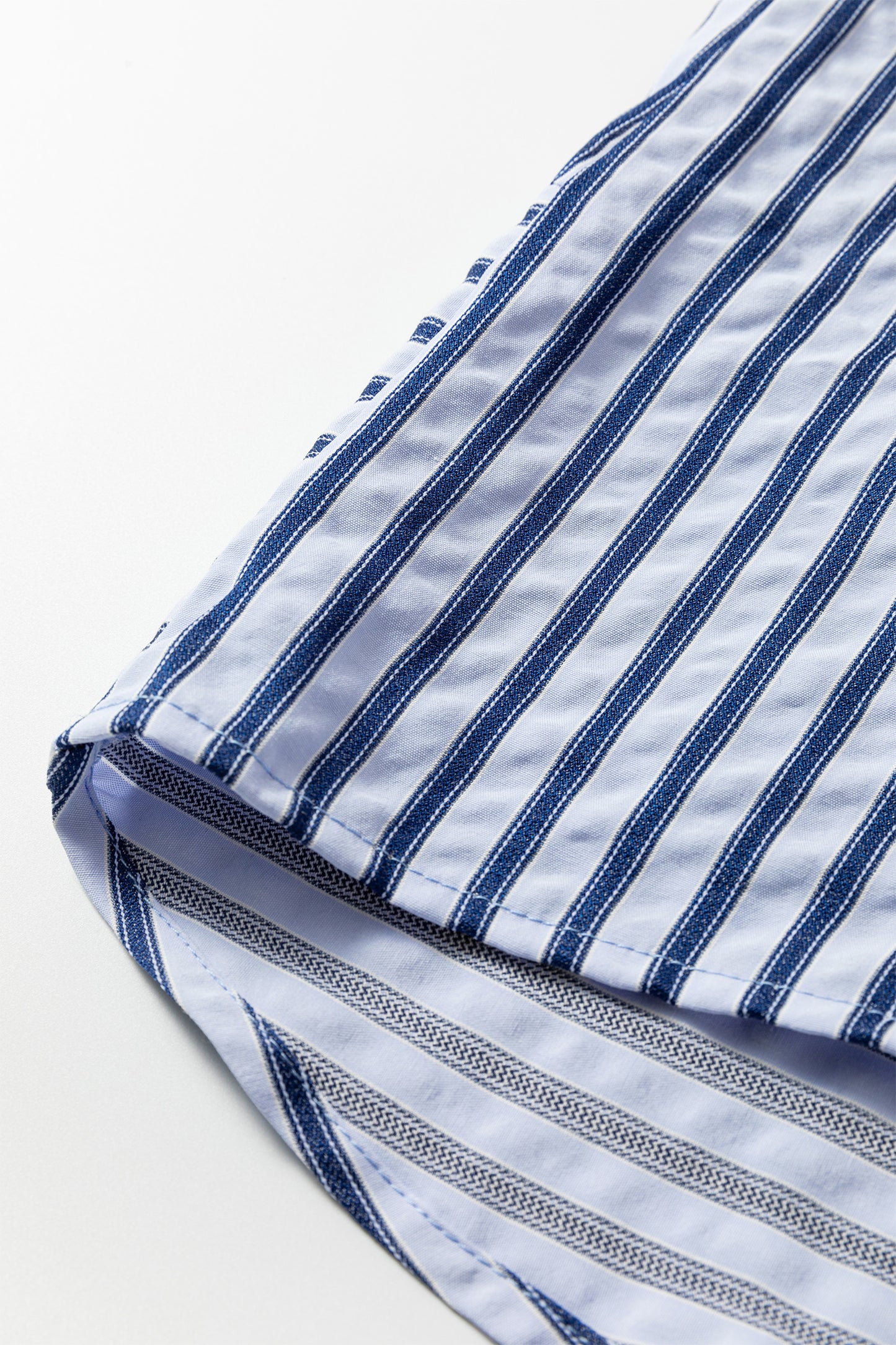 Blue Stripe Button Down Long Sleeve Loose Shirt-Tops/Blouses & Shirts-[Adult]-[Female]-2022 Online Blue Zone Planet