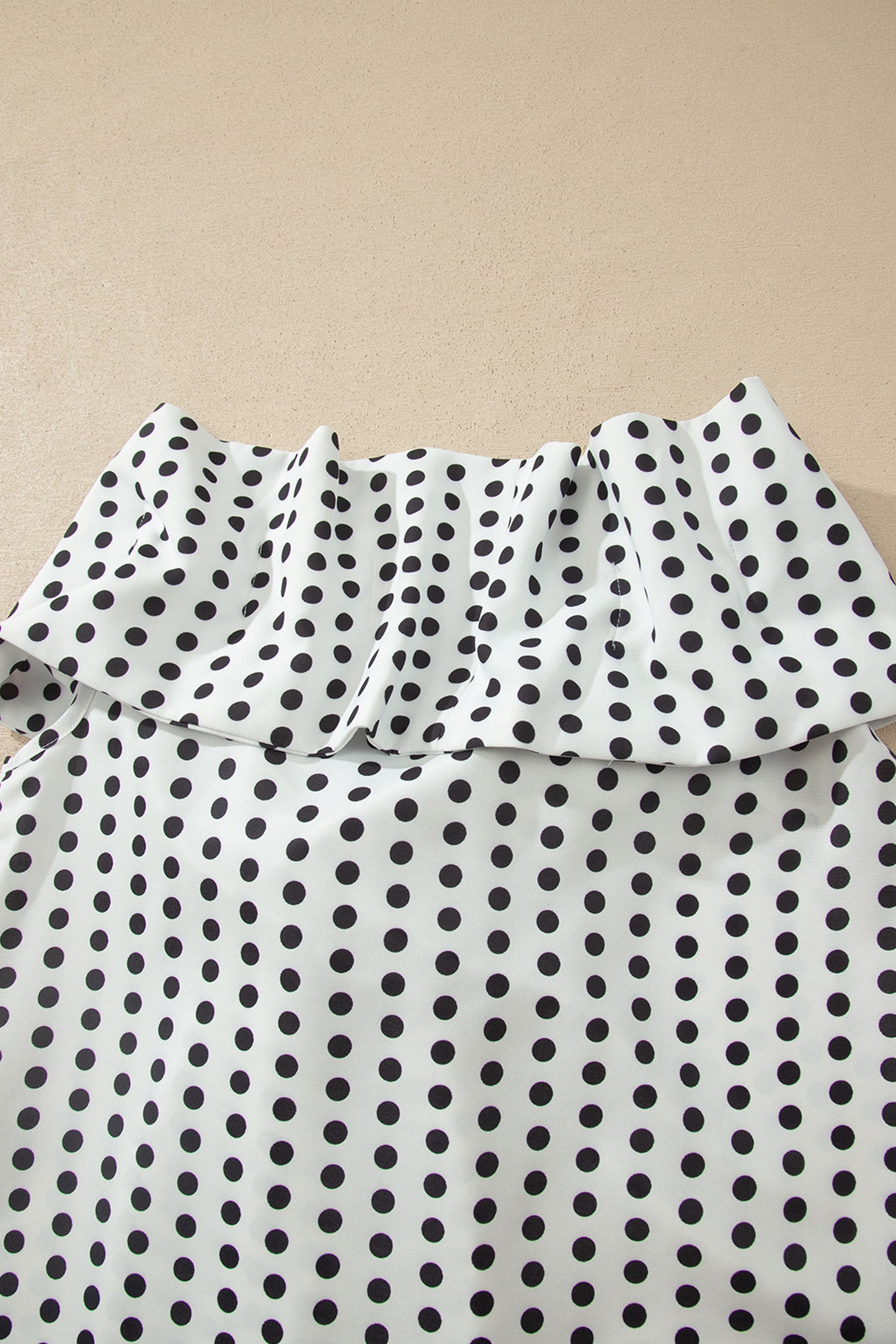 White Polka Dot Off Shoulder Bow Knot Short Sleeve Blouse-Tops/Blouses & Shirts-[Adult]-[Female]-2022 Online Blue Zone Planet