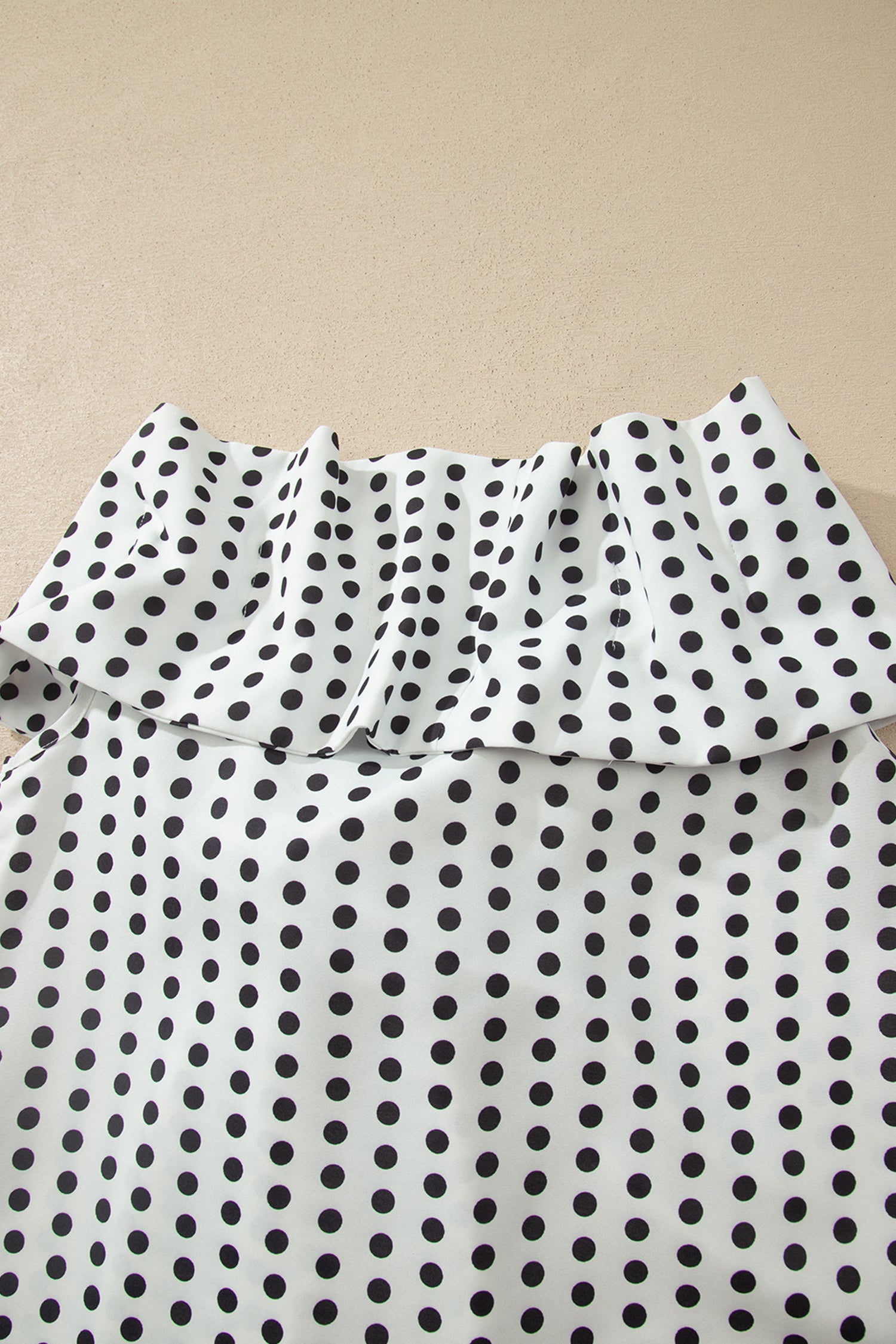White Polka Dot Off Shoulder Bow Knot Short Sleeve Blouse-Tops/Blouses & Shirts-[Adult]-[Female]-2022 Online Blue Zone Planet