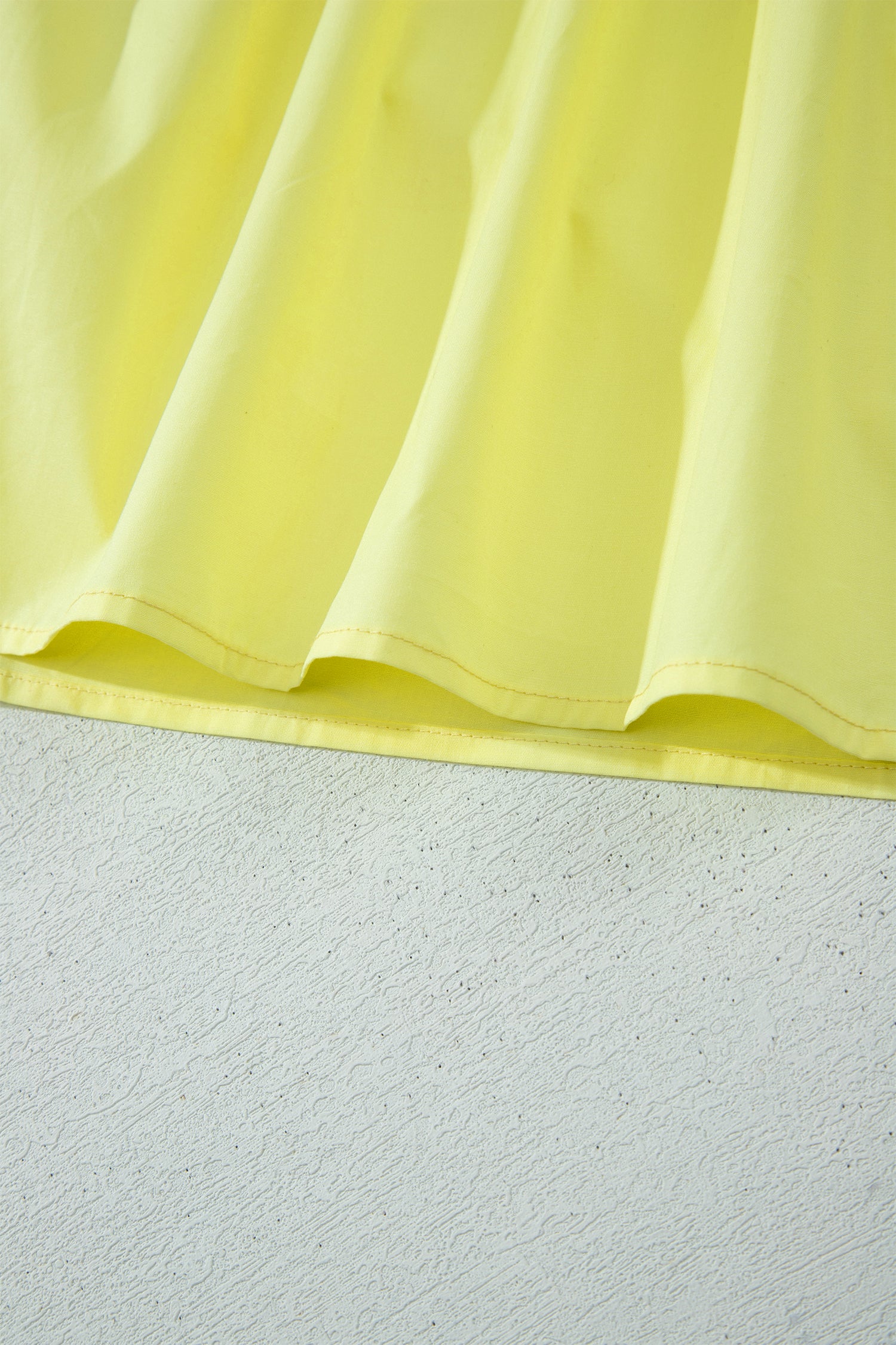 Yellow Cream Faux Two Piece Gingham Contrast Patchwork Loose Mini Dress-TOPS / DRESSES-[Adult]-[Female]-2022 Online Blue Zone Planet