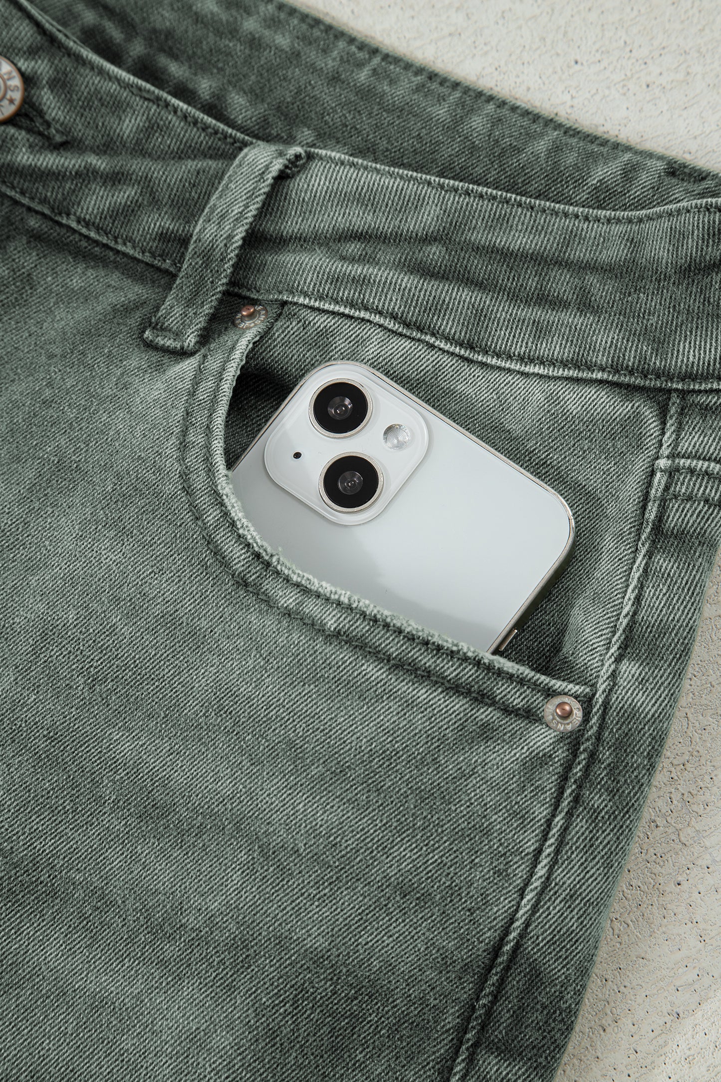 Four Leaf Clover Slight Distressed Raw Edge Wide Leg Jeans-Bottoms/Jeans-[Adult]-[Female]-2022 Online Blue Zone Planet