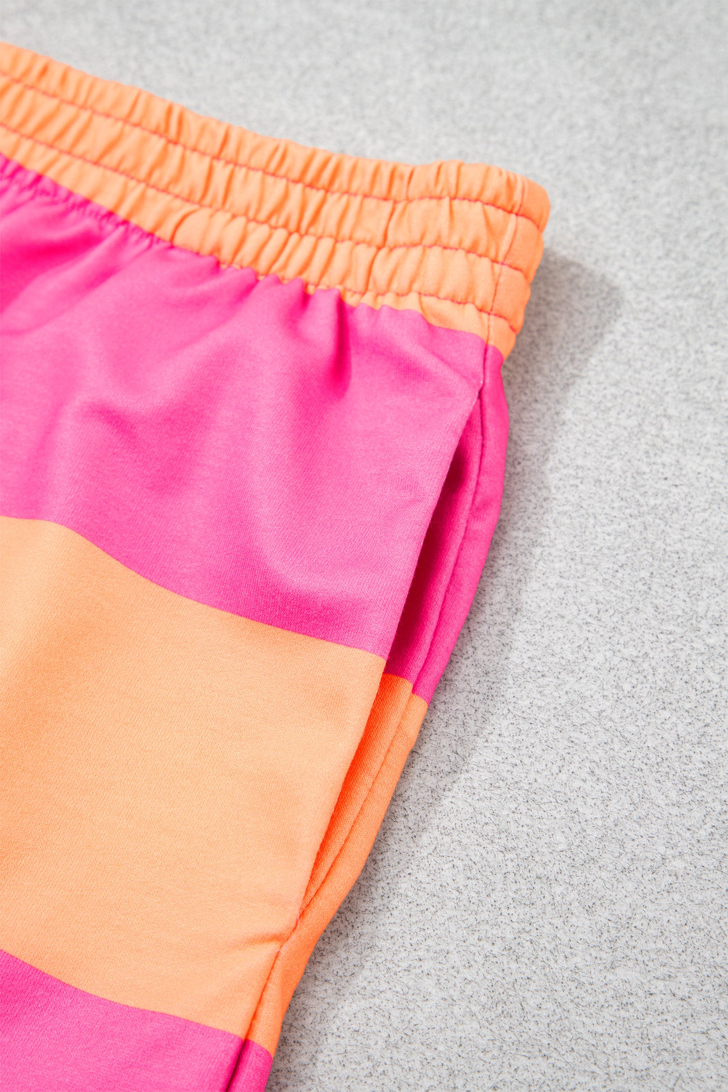 Pink Seam Detail Half Zip Tee Casual Shorts 2pcs Set-Two Piece Sets/Short Sets-[Adult]-[Female]-2022 Online Blue Zone Planet