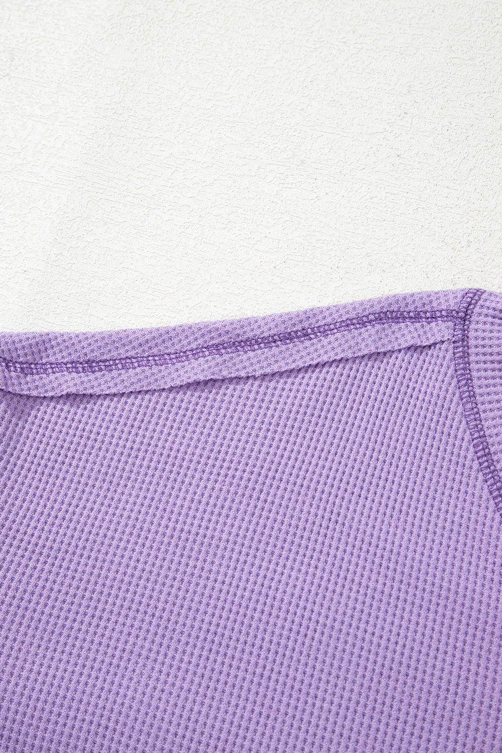 Purple Exposed Seam Half Sleeve Knitted V Neck Textured Top-Tops/Tops & Tees-[Adult]-[Female]-2022 Online Blue Zone Planet