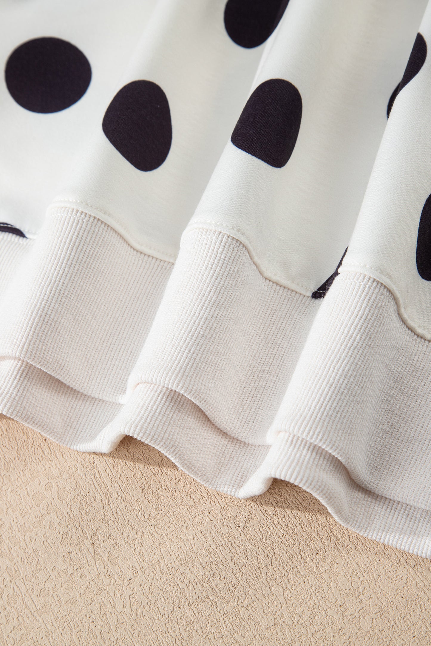 Sky Blue Polka Dot Print Drop Shoulder Pullover Drawstring Shorts Set