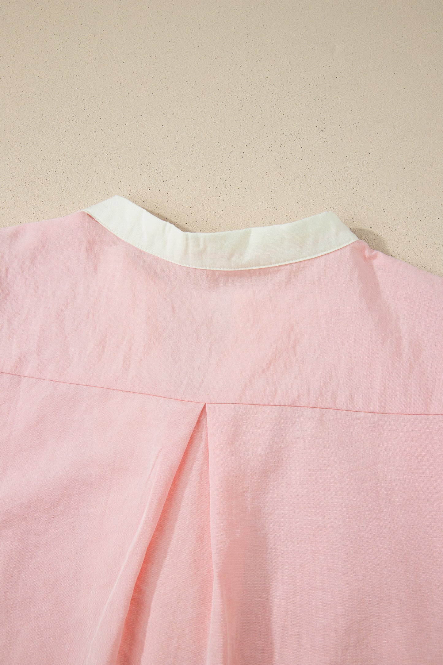 Light Pink Scallop Color Block Trim Puff Sleeve Mini Dress-TOPS / DRESSES-[Adult]-[Female]-2022 Online Blue Zone Planet