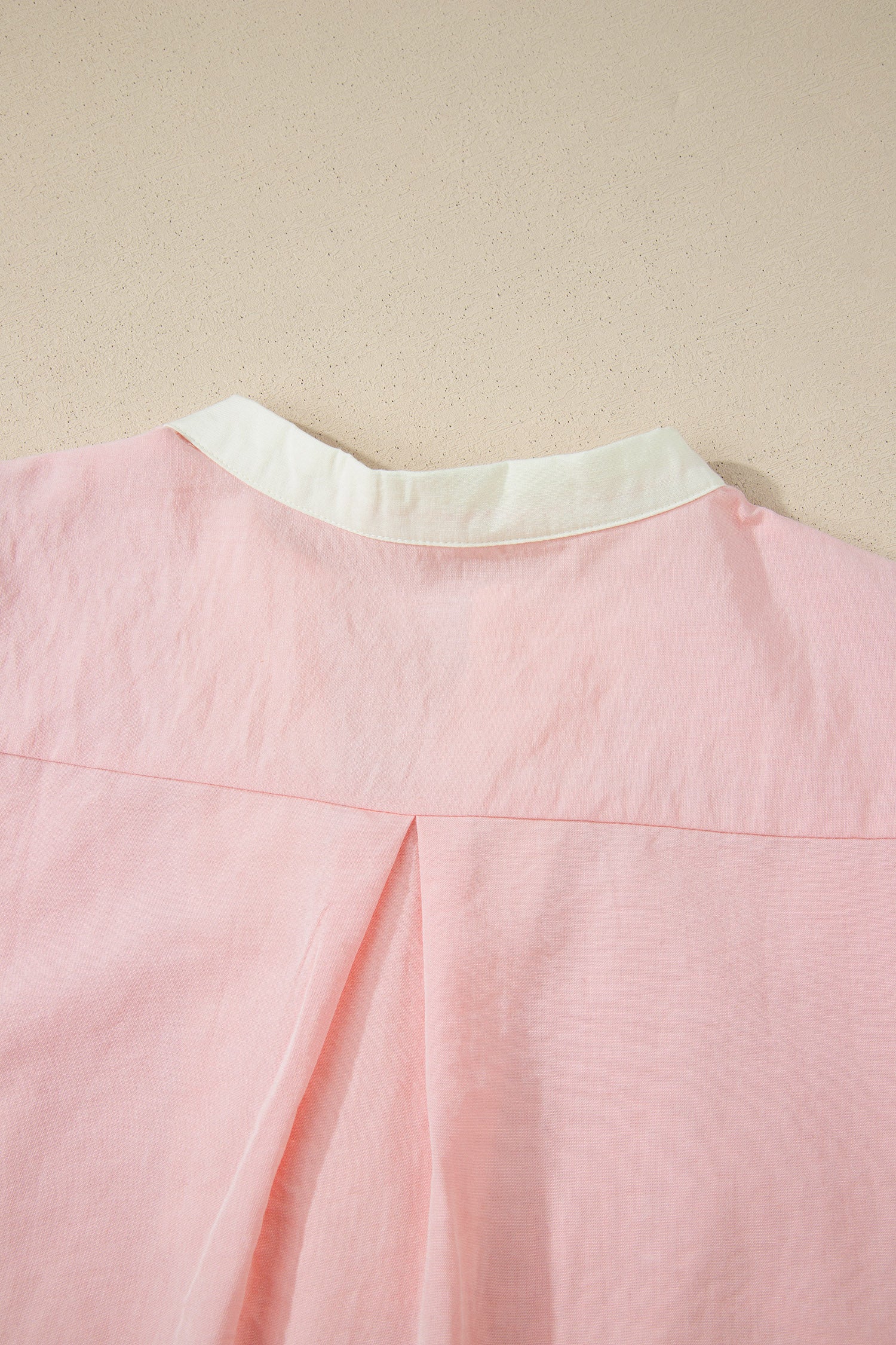 Light Pink Scallop Color Block Trim Puff Sleeve Mini Dress-TOPS / DRESSES-[Adult]-[Female]-2022 Online Blue Zone Planet