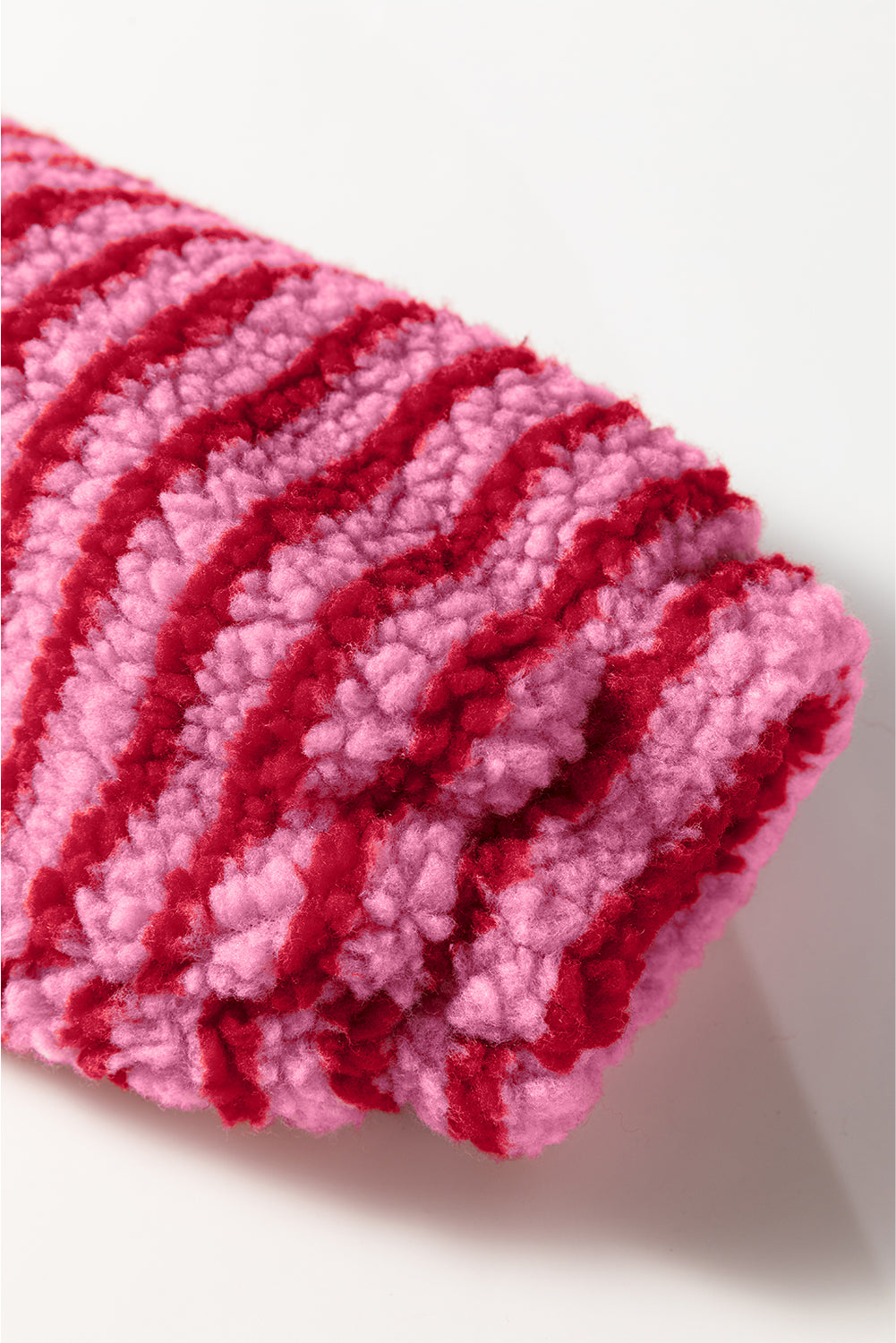 Pink Stripe Quarter Zip Fleece Oversize Sweatshirt-Tops/Sweatshirts & Hoodies-[Adult]-[Female]-2022 Online Blue Zone Planet