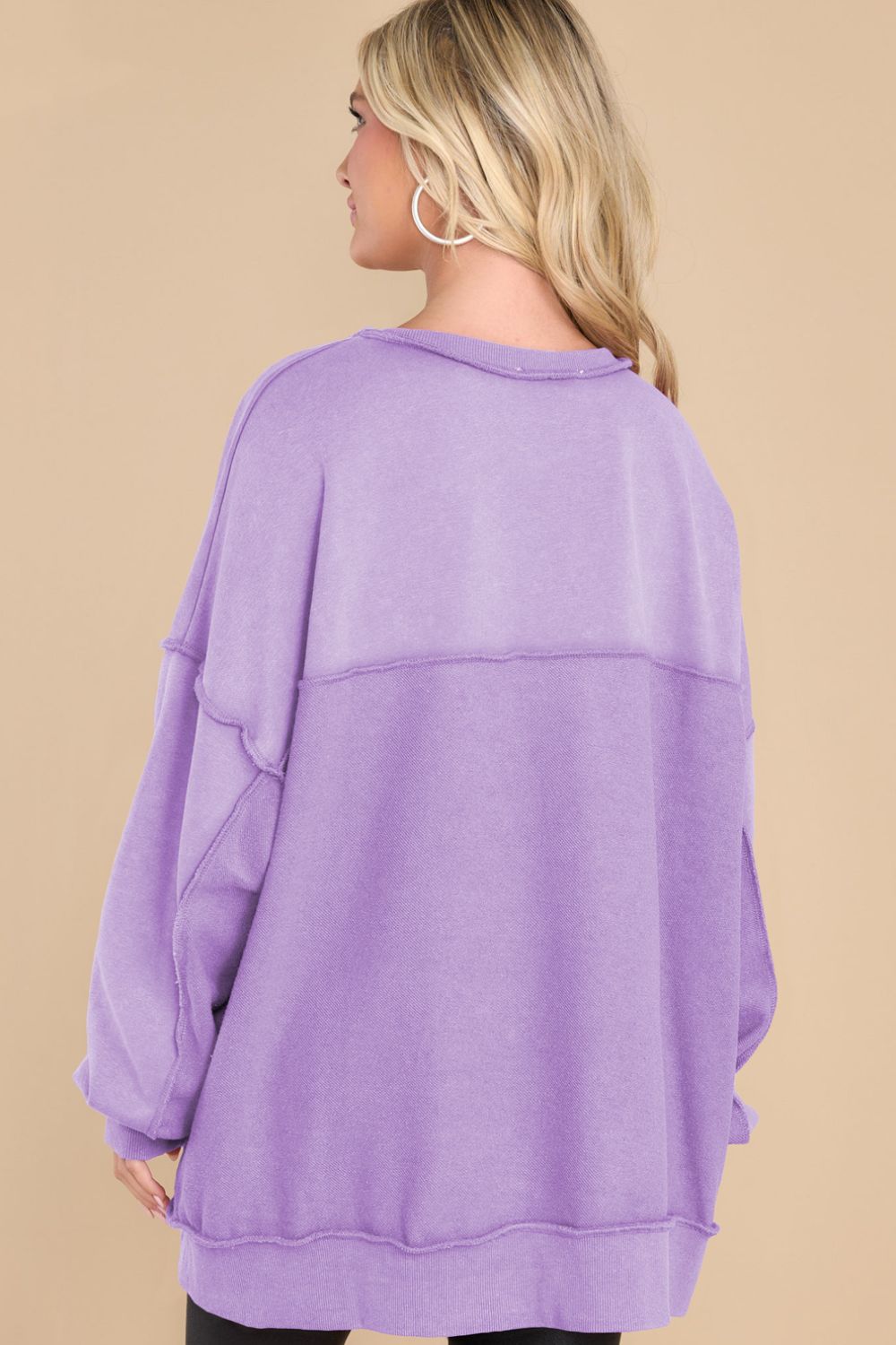 Exposed Seam Long Sleeve Sweatshirt-TOPS / DRESSES-[Adult]-[Female]-2022 Online Blue Zone Planet