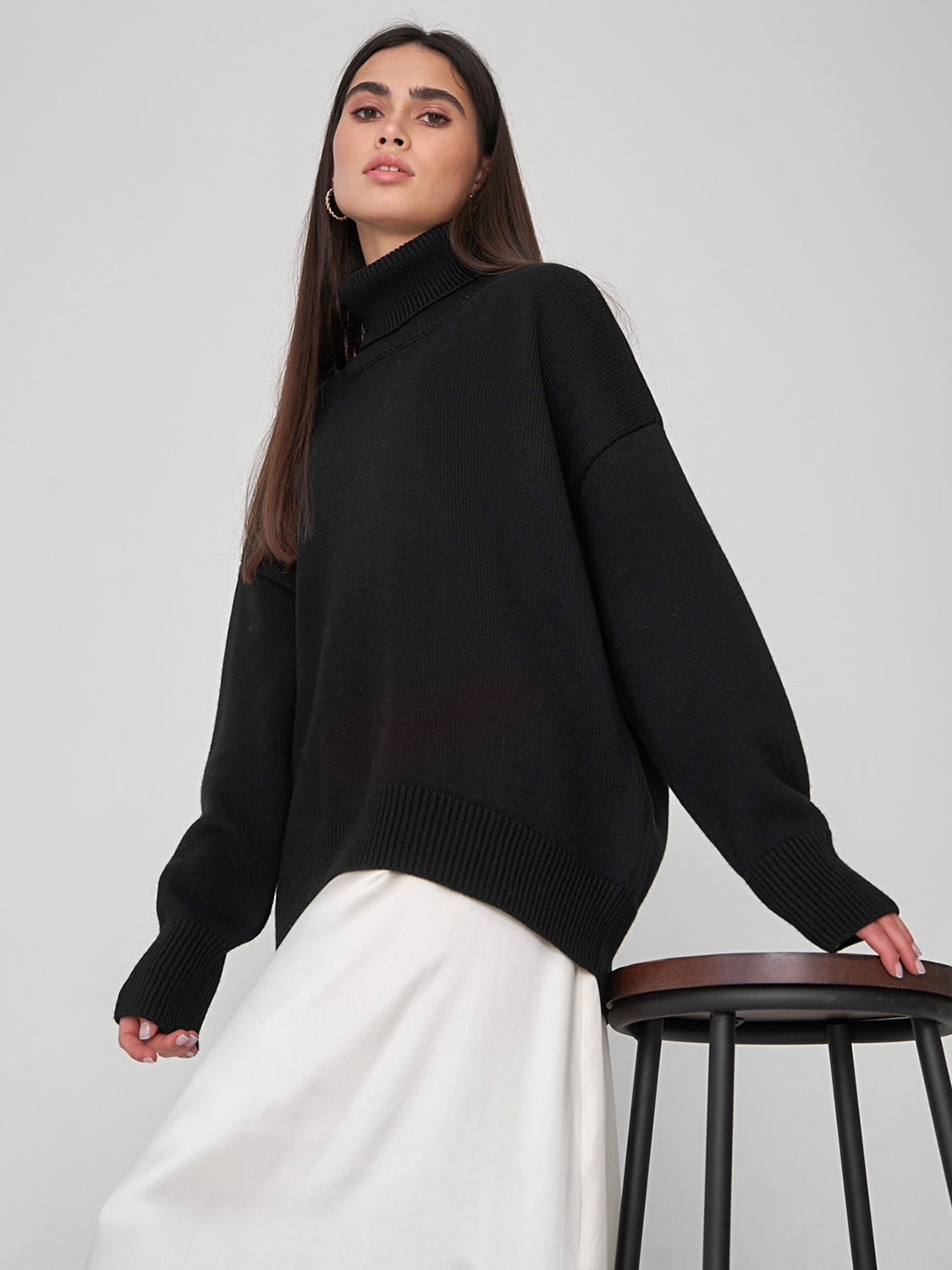 Turtleneck Long Sleeve Sweater-TOPS / DRESSES-[Adult]-[Female]-2022 Online Blue Zone Planet