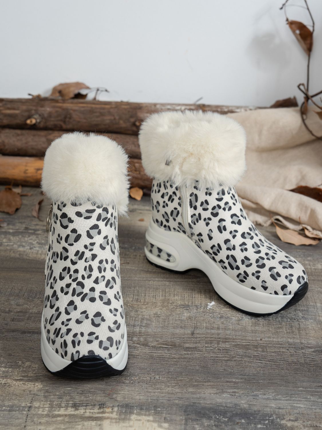 Blue Zone Planet | Side Zipper Leopard Platform Boots-BOOTS-[Adult]-[Female]-2022 Online Blue Zone Planet