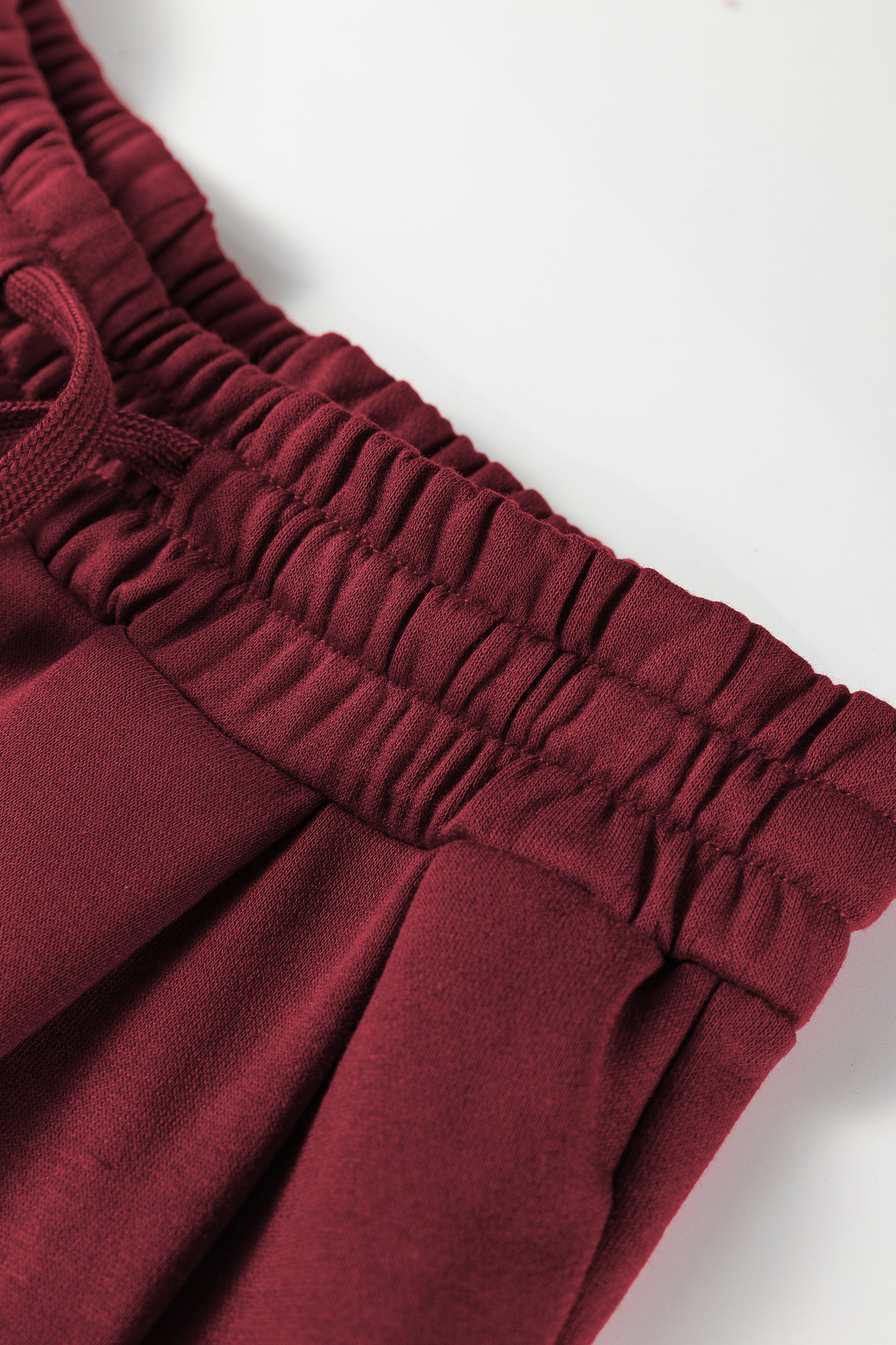 Burgundy Varsity Striped 3/4 Sleeve Pullover Drawstring Sweatpants Set-Two Piece Sets/Pant Sets-[Adult]-[Female]-2022 Online Blue Zone Planet