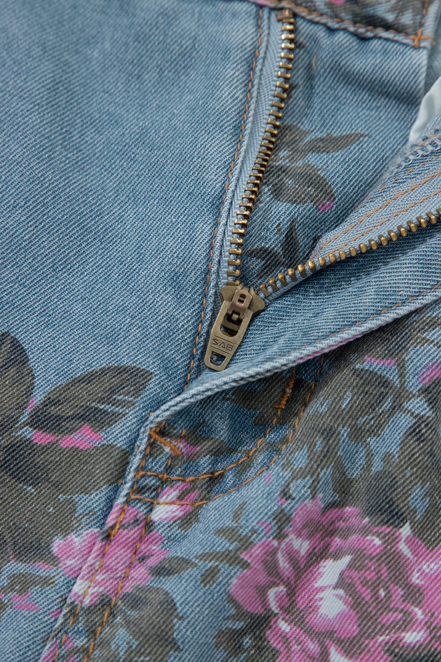 Sky Blue Garden Floral Print Bootcut Jeans-Bottoms/Jeans-[Adult]-[Female]-2022 Online Blue Zone Planet