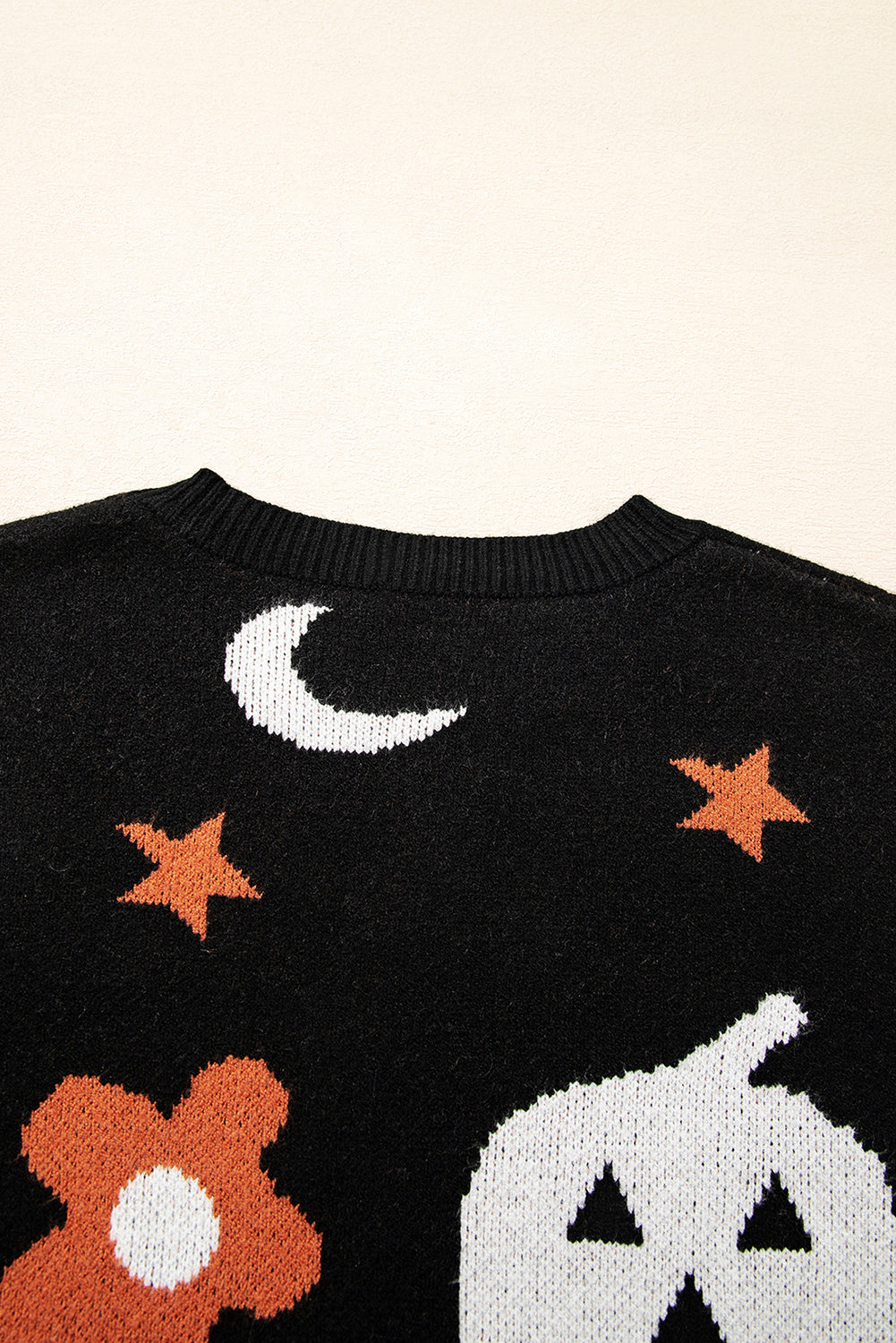 Black Halloween Mythical Night Pattern Drop Shoulder Sweater-TOPS / DRESSES-[Adult]-[Female]-2022 Online Blue Zone Planet