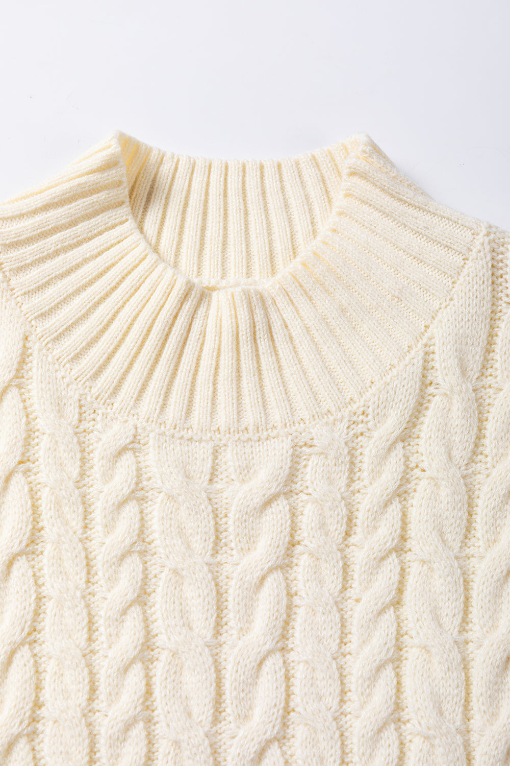 Cable Knit Turtleneck Sweater Vest-TOPS / DRESSES-[Adult]-[Female]-2022 Online Blue Zone Planet