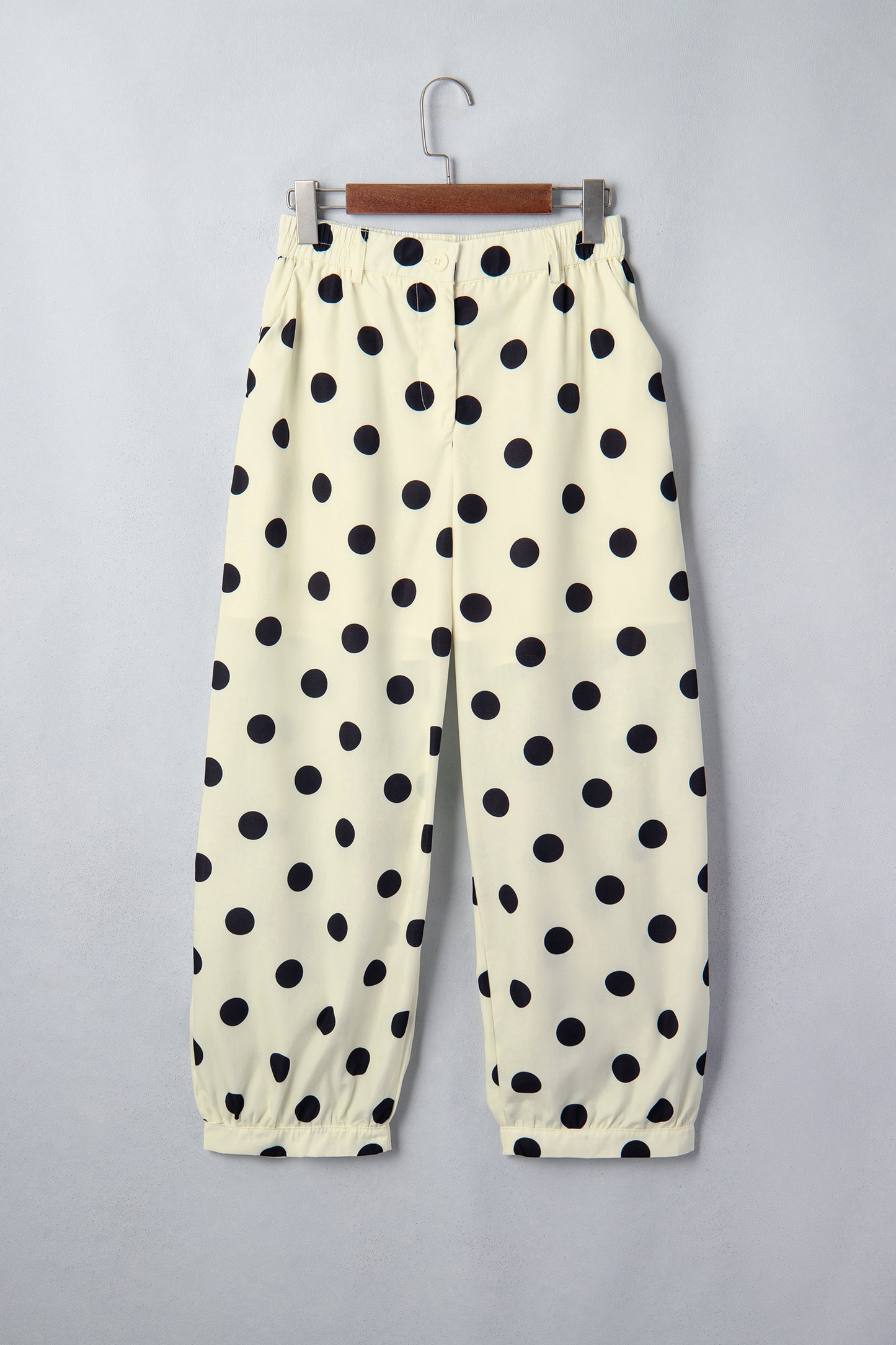 Black Polka Dot Ankle Length Harem Pants-Bottoms/Pants & Culotte-[Adult]-[Female]-2022 Online Blue Zone Planet