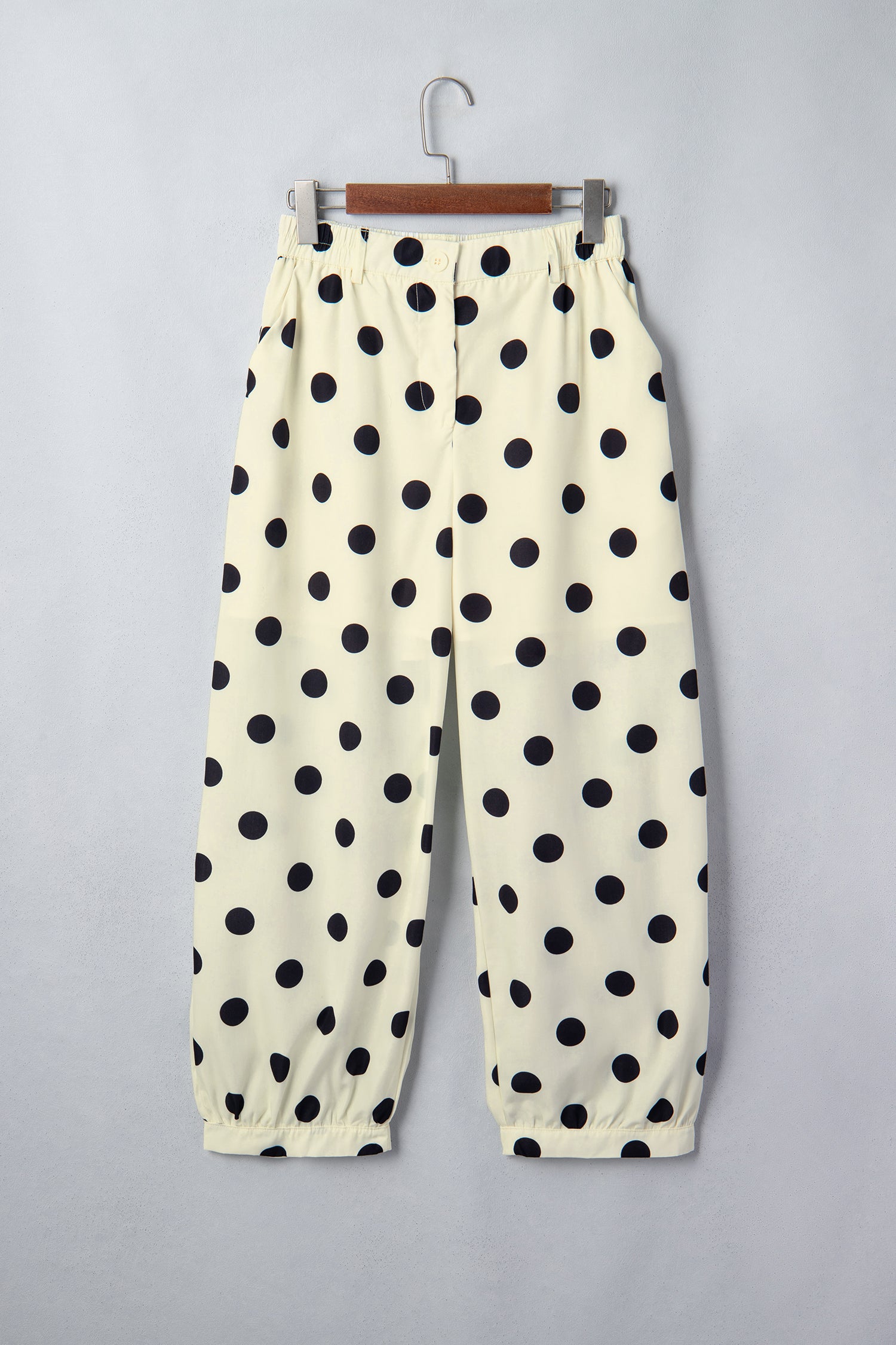 Black Polka Dot Ankle Length Harem Pants-Bottoms/Pants & Culotte-[Adult]-[Female]-2022 Online Blue Zone Planet