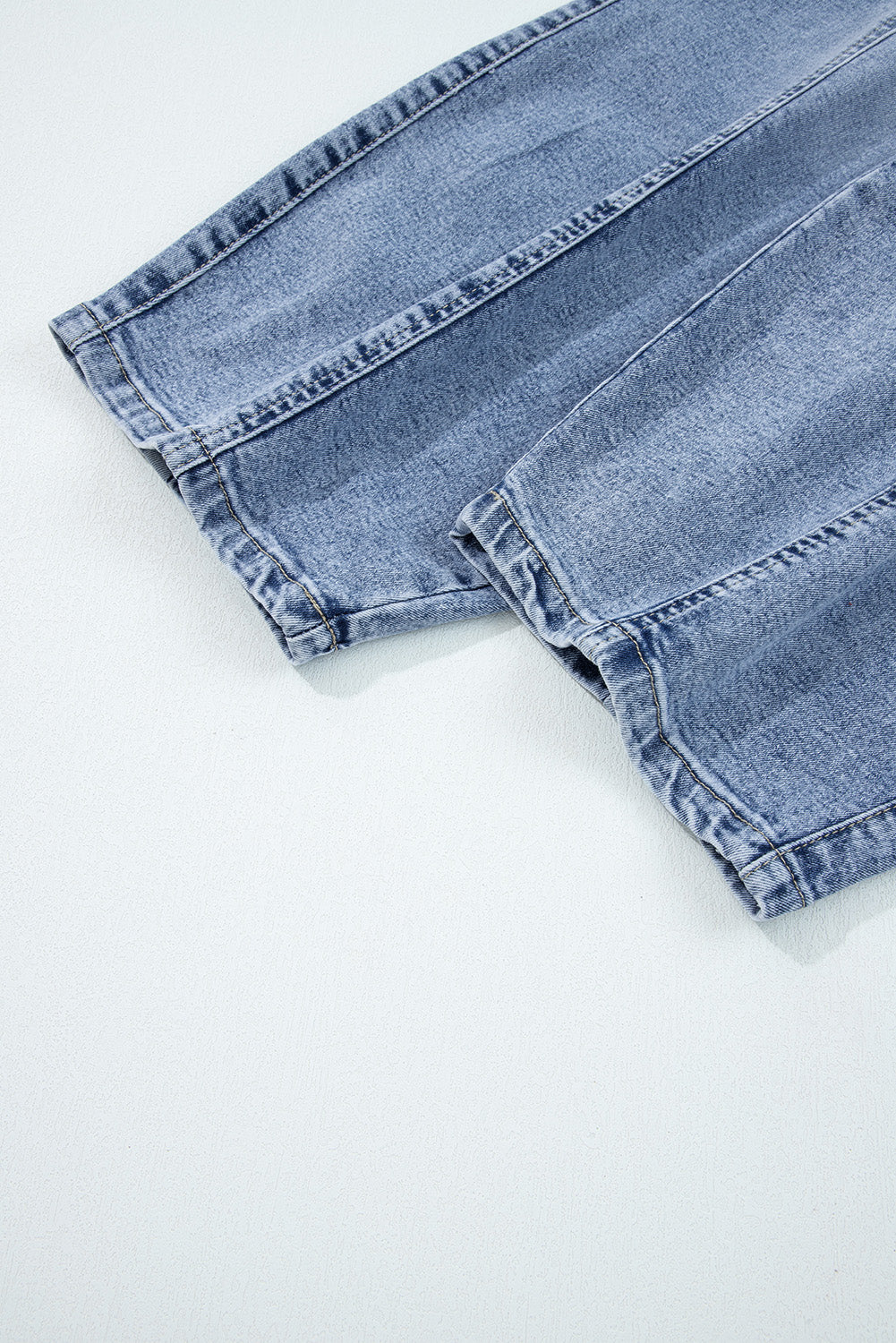 Myosotis Large Patch Pocket Drawstring Paperbag Waist Barrel Jeans-Bottoms/Jeans-[Adult]-[Female]-2022 Online Blue Zone Planet