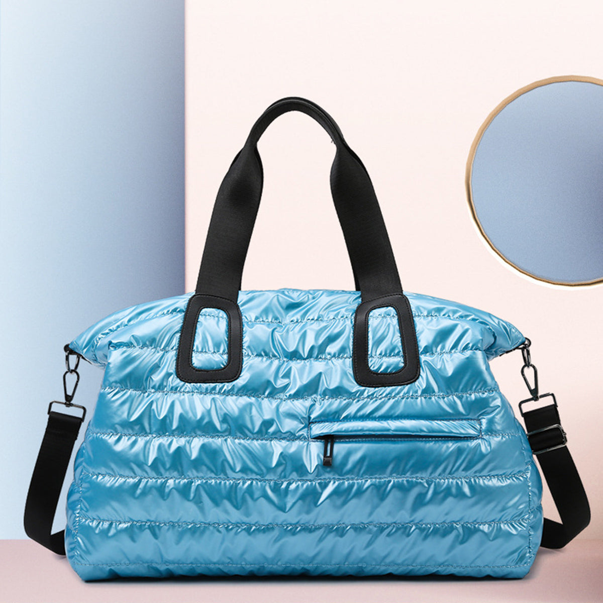 Quilted Nylon Oversize Travel Bag-HANDBAGS-[Adult]-[Female]-2022 Online Blue Zone Planet